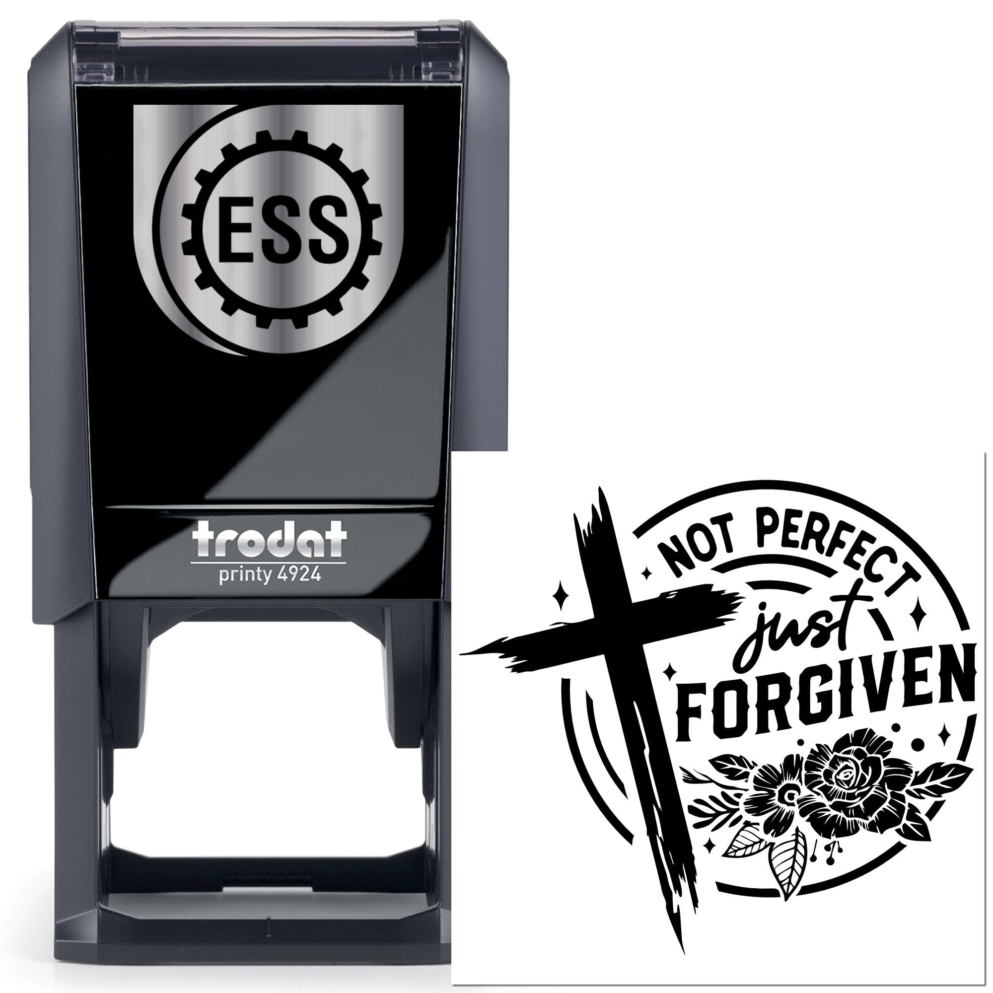 Self-Inking Forgiven Cross Note Card Stamp