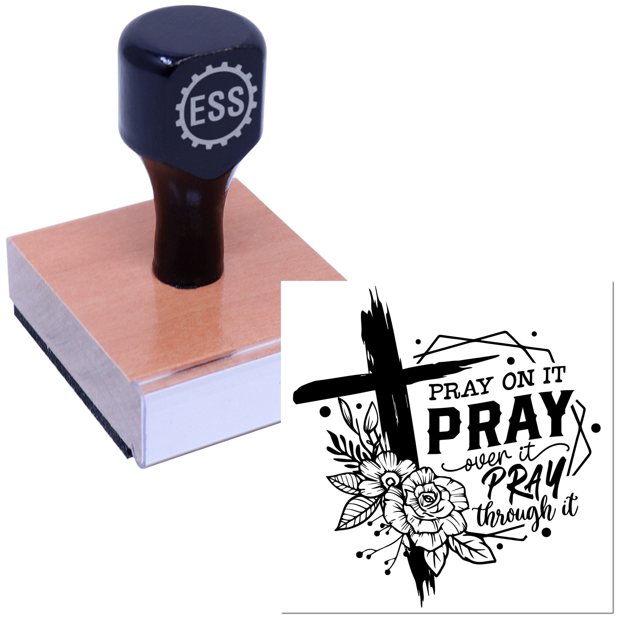 Petals And Prayers Place Card Rubber Stamp