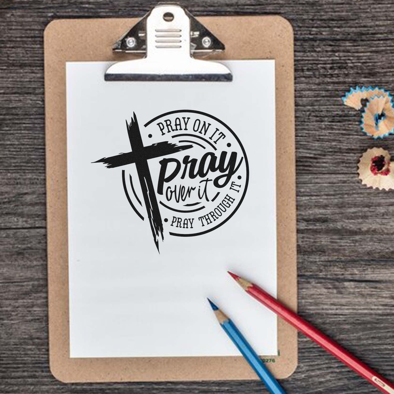 Self-Inking Prayer Cross Party Favor Stamp