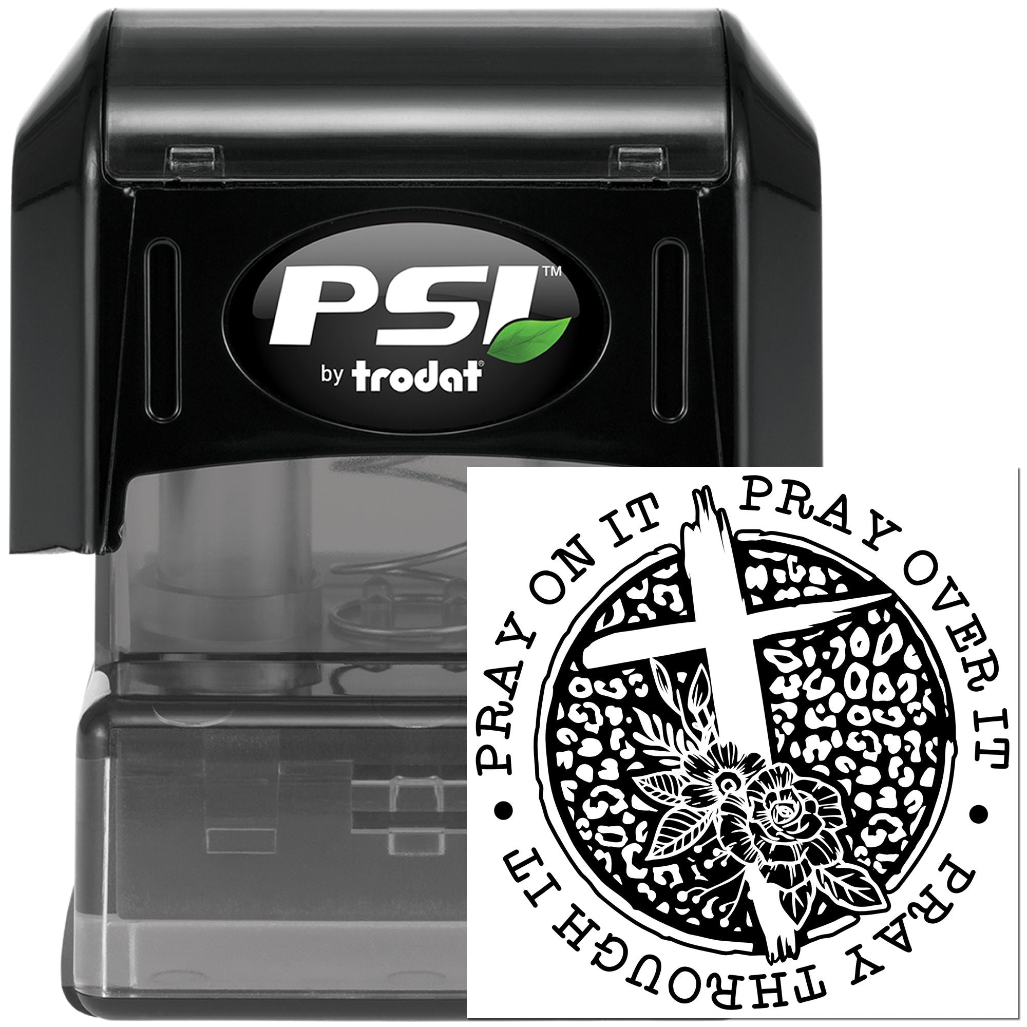 Pre-Inked Prayer Rose Circle Craft Stamp