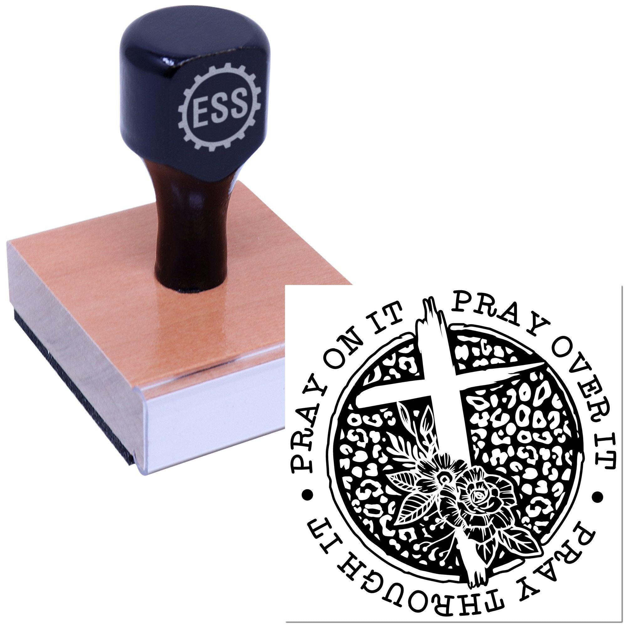 Leopard Faith Circle Crafting Rubber Stamp