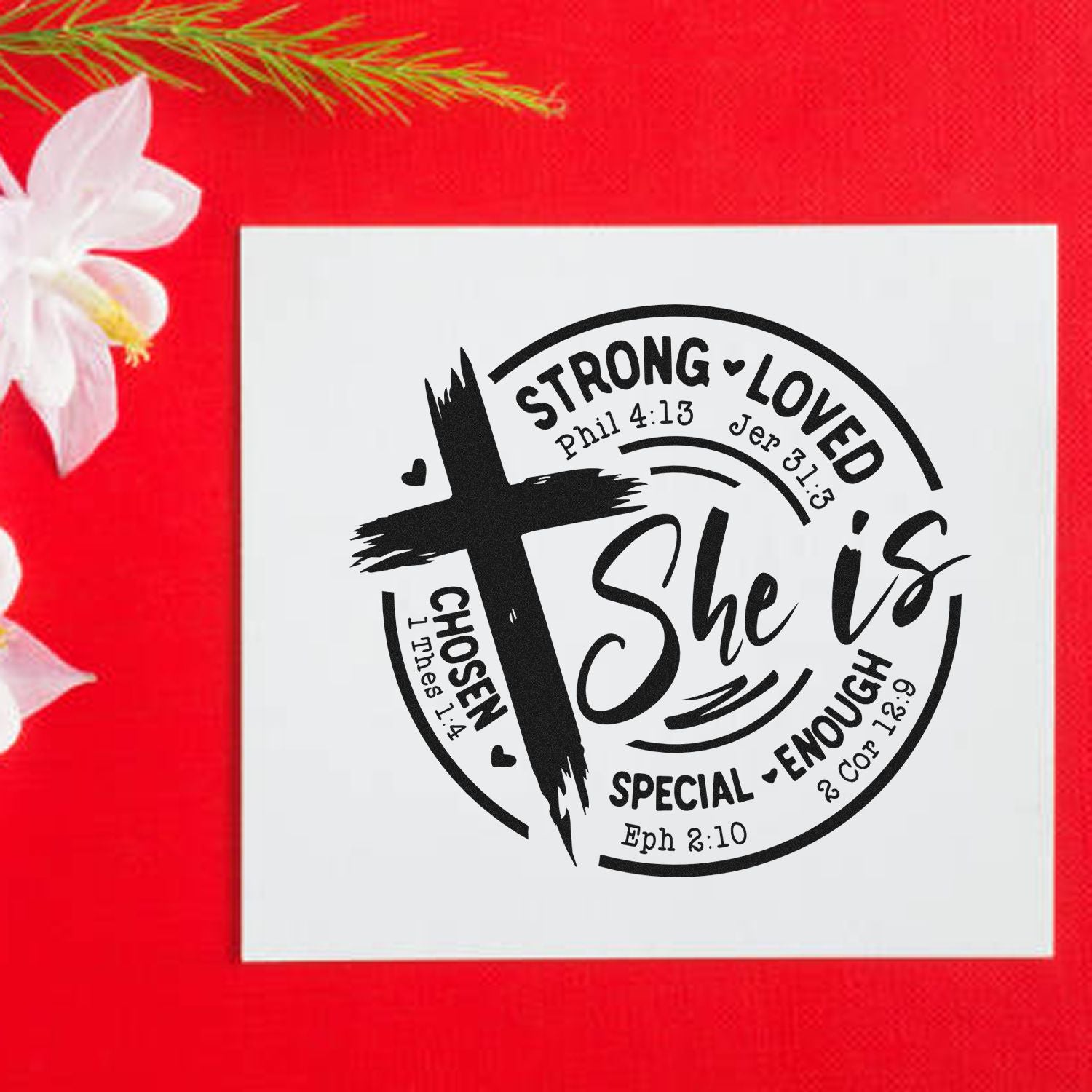 Pre-Inked She Is Chosen Scrapbooking Stamp