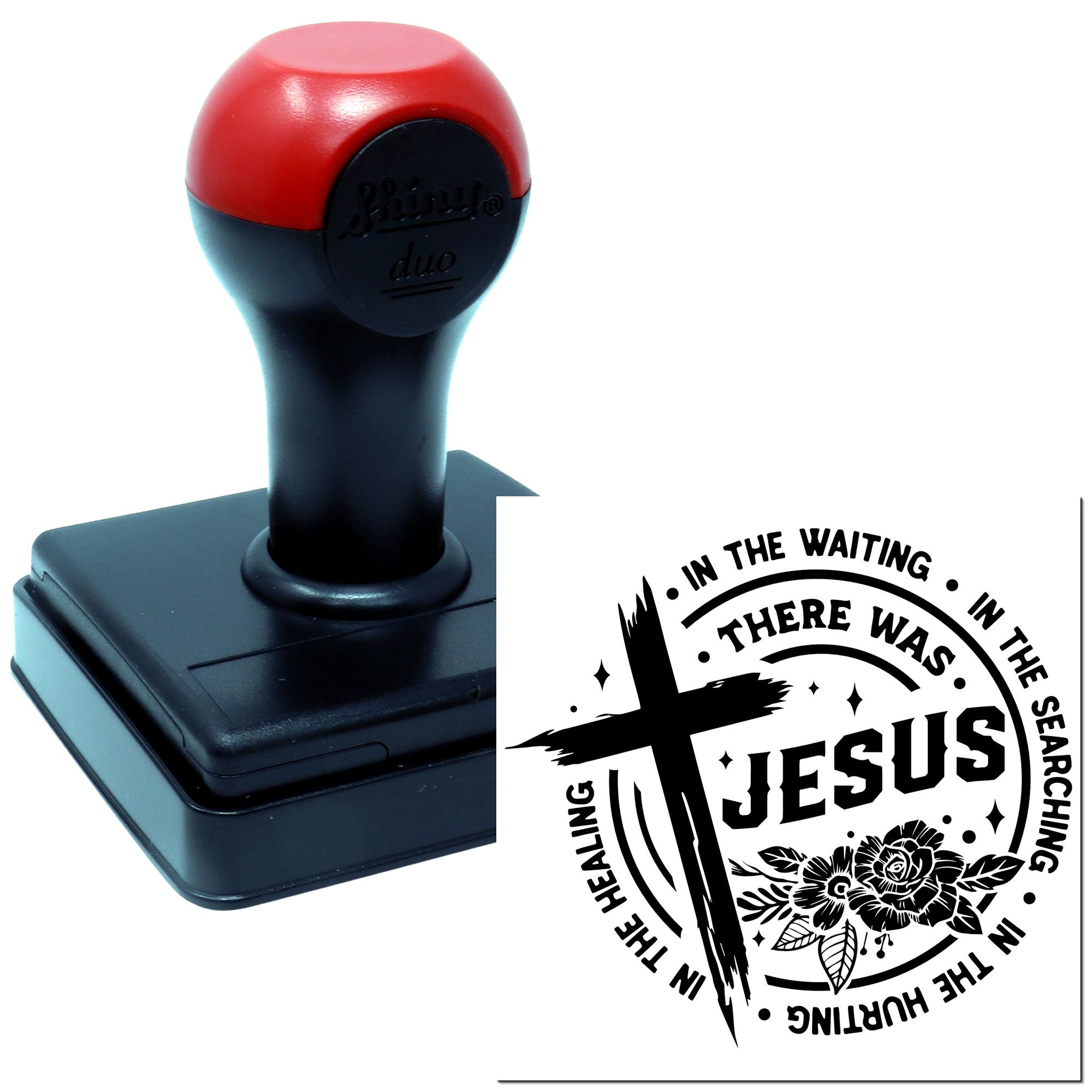 Duo Jesus Cross Flowers Hope Healing Hand Stamp
