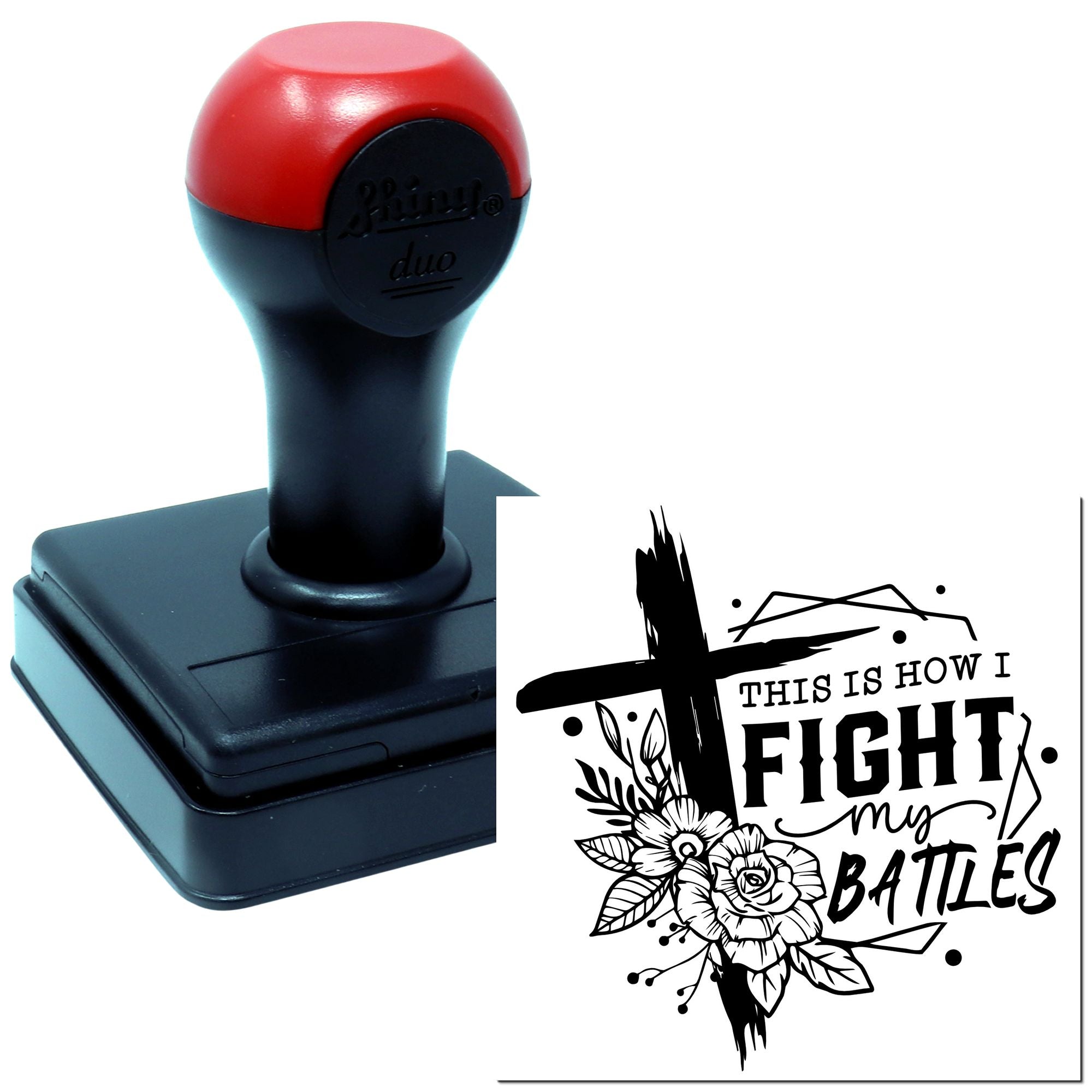 Duo Cross Blooms Faith-Driven Battle Victory Hand Stamp