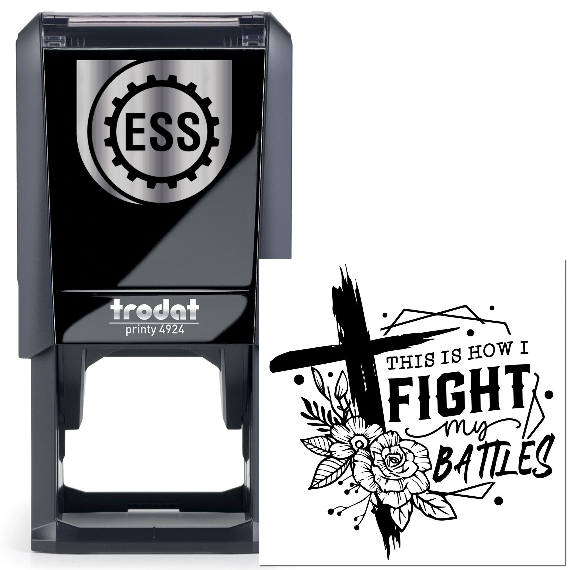 Self-Inking Battle Cross Handcraft Stamp