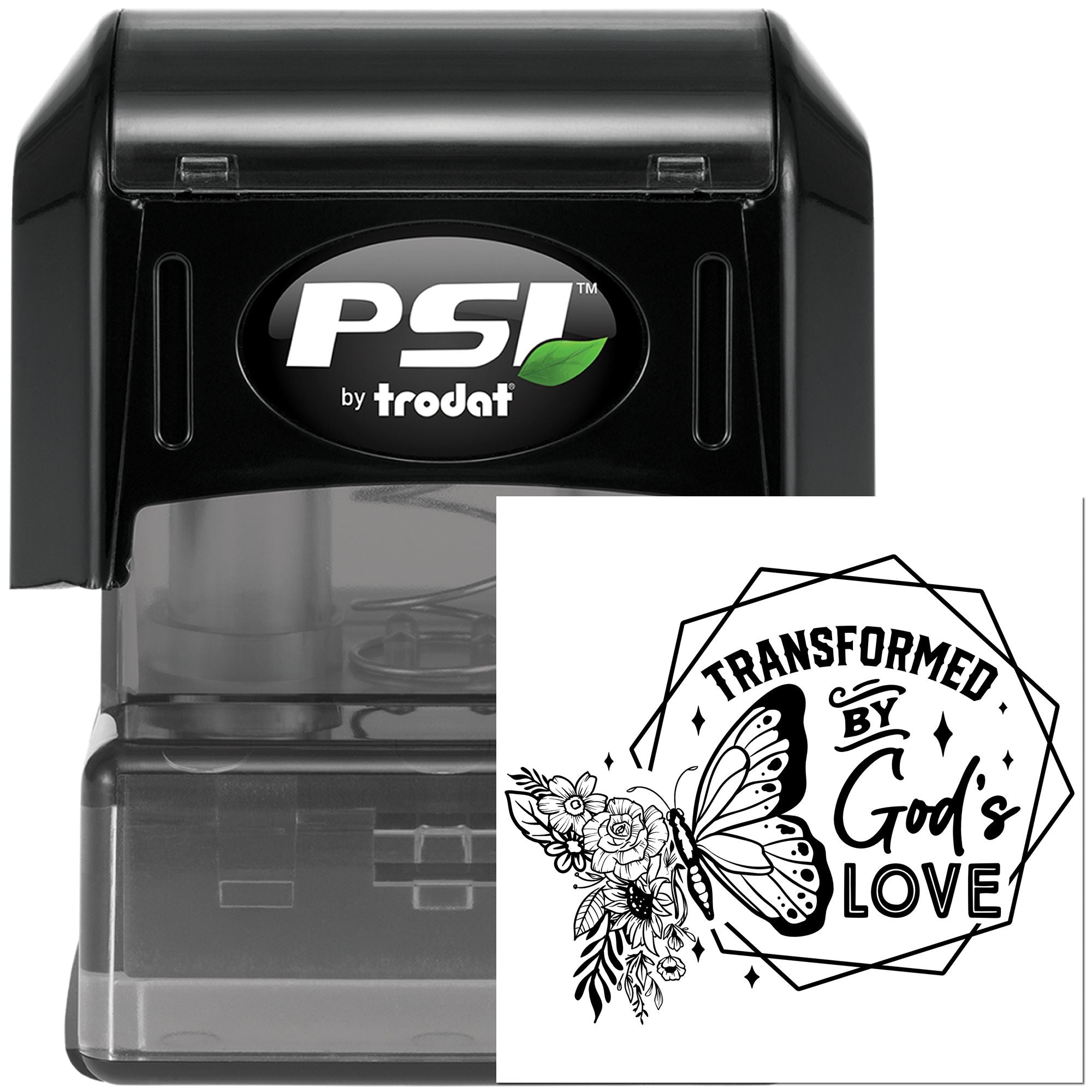 Pre-Inked Transformed By God Papercraft Stamp