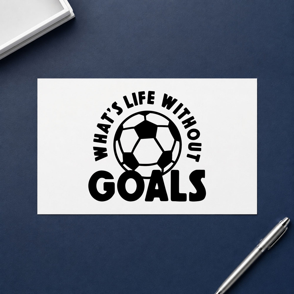 Life Without Goals Ball rubber stamp printed in black ink, ready for life without goals cards and similar paper crafts.