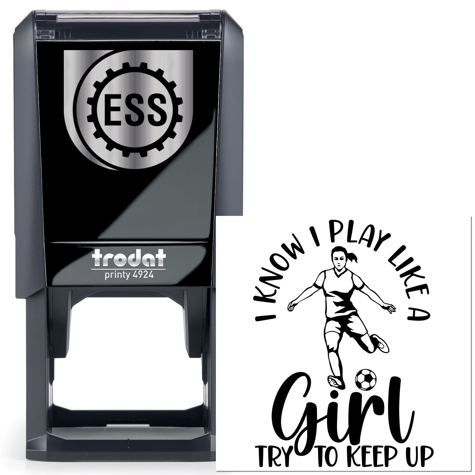 Self-Inking Soccer Girl Note Card Stamp