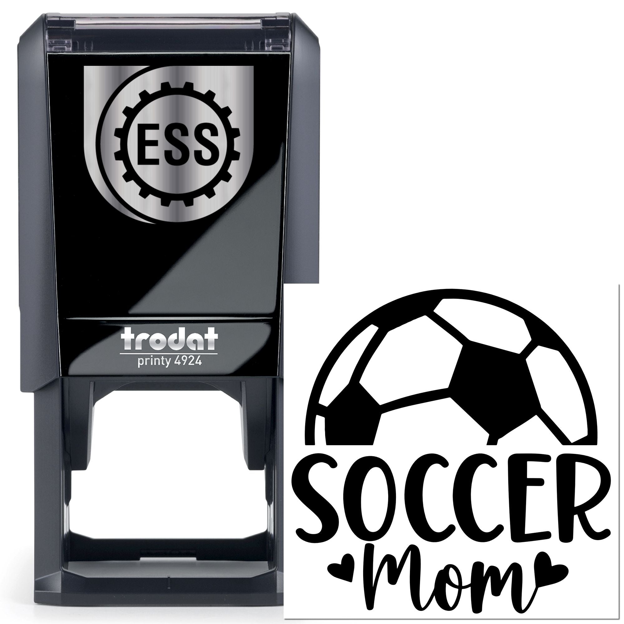 Self-Inking Soccer Mom Favor Tag Stamp