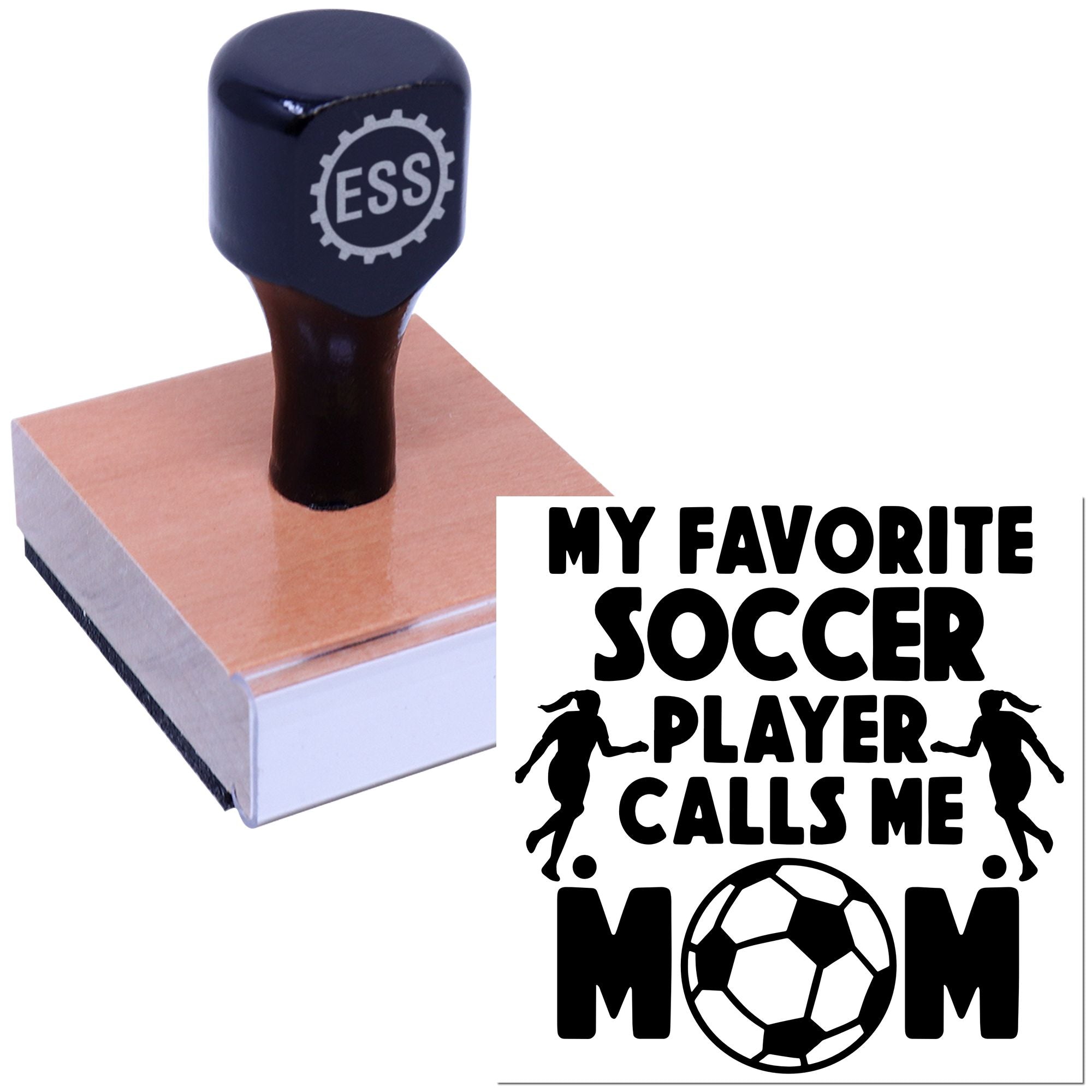 Proud Soccer Mom Party Favor Rubber Stamp
