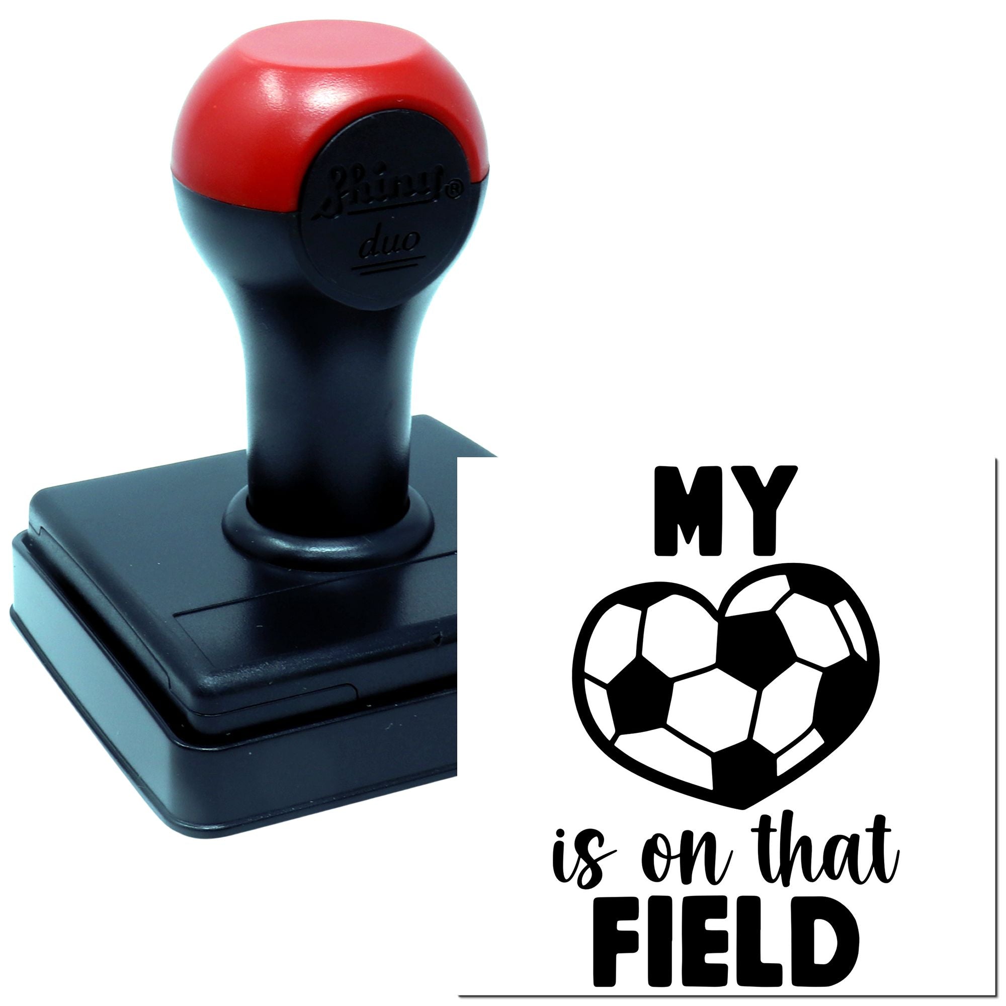 Duo Heart On The Soccer Field Hand Stamp
