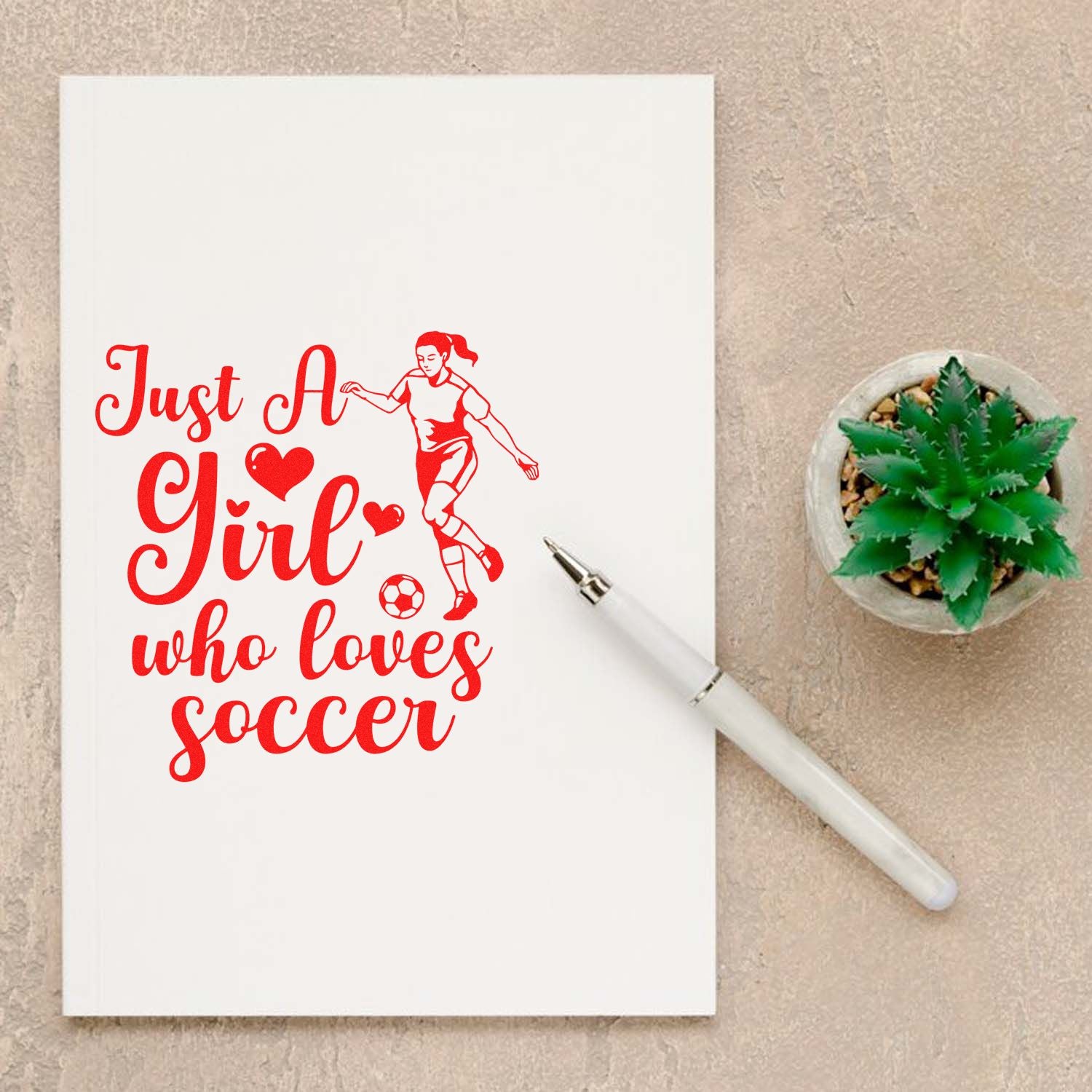 Passionate Soccer Girl Scrapbook Rubber Stamp