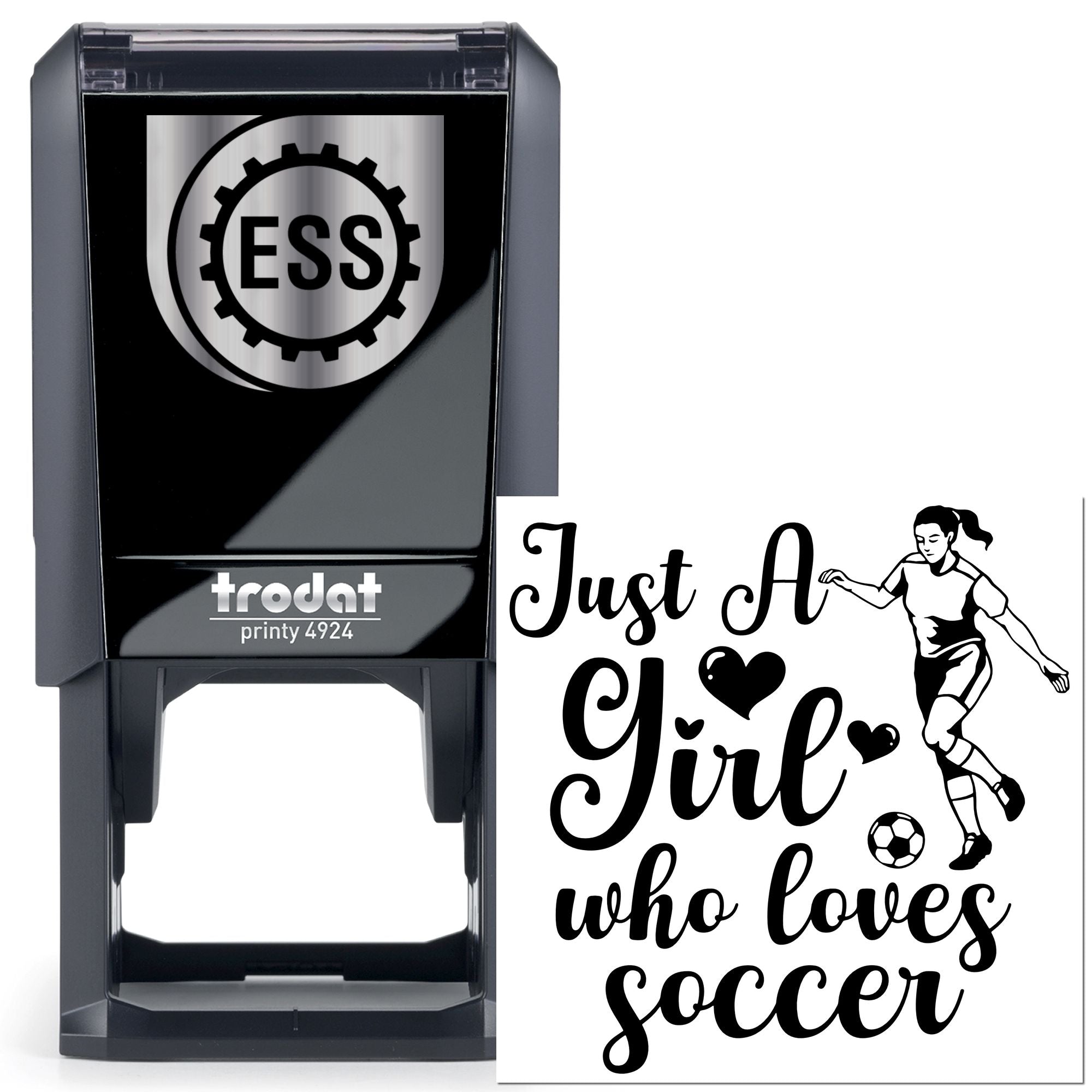 Self-Inking Soccer Girl Craft Stamp