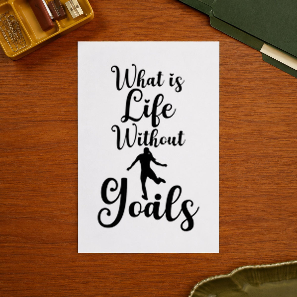 Life Without Goals Script rubber stamp printed in black ink, ready for script goals cards and similar paper crafts.