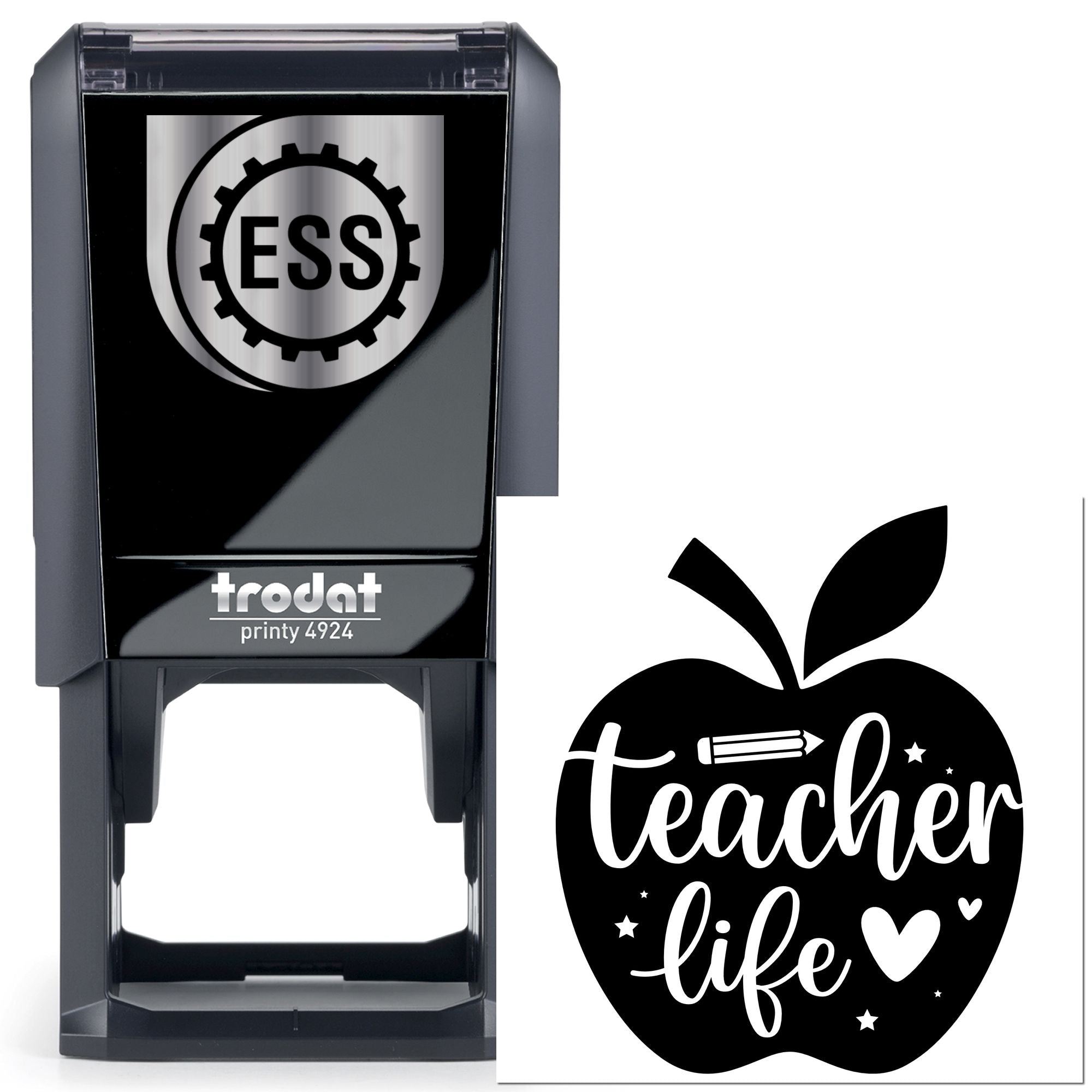 Self-Inking Teacher Apple Paper Craft Stamp