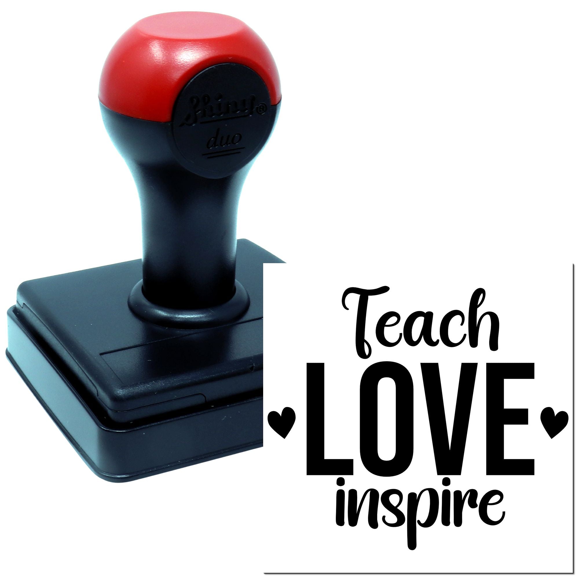 Duo Teach Love Inspire Classroom Motto Hand Stamp