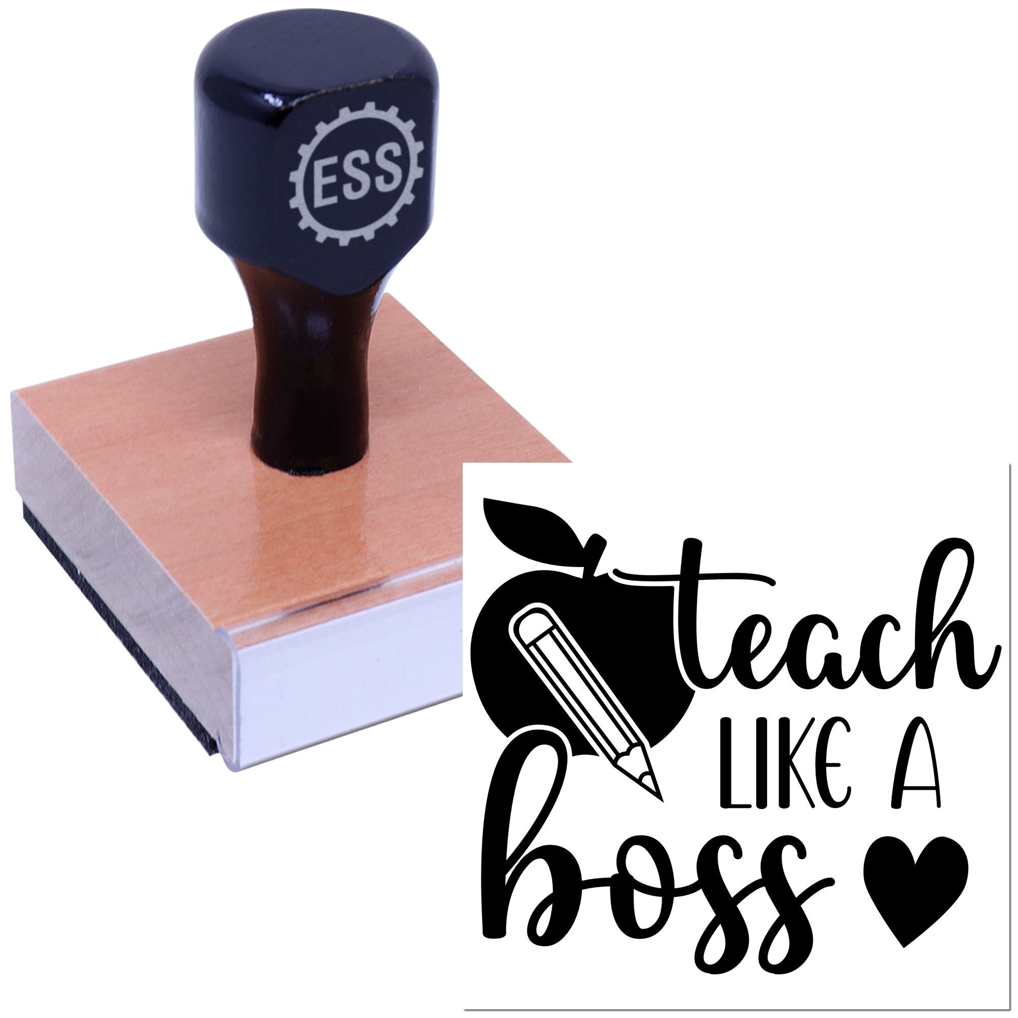 Leading With Heart Favor Tag Rubber Stamp