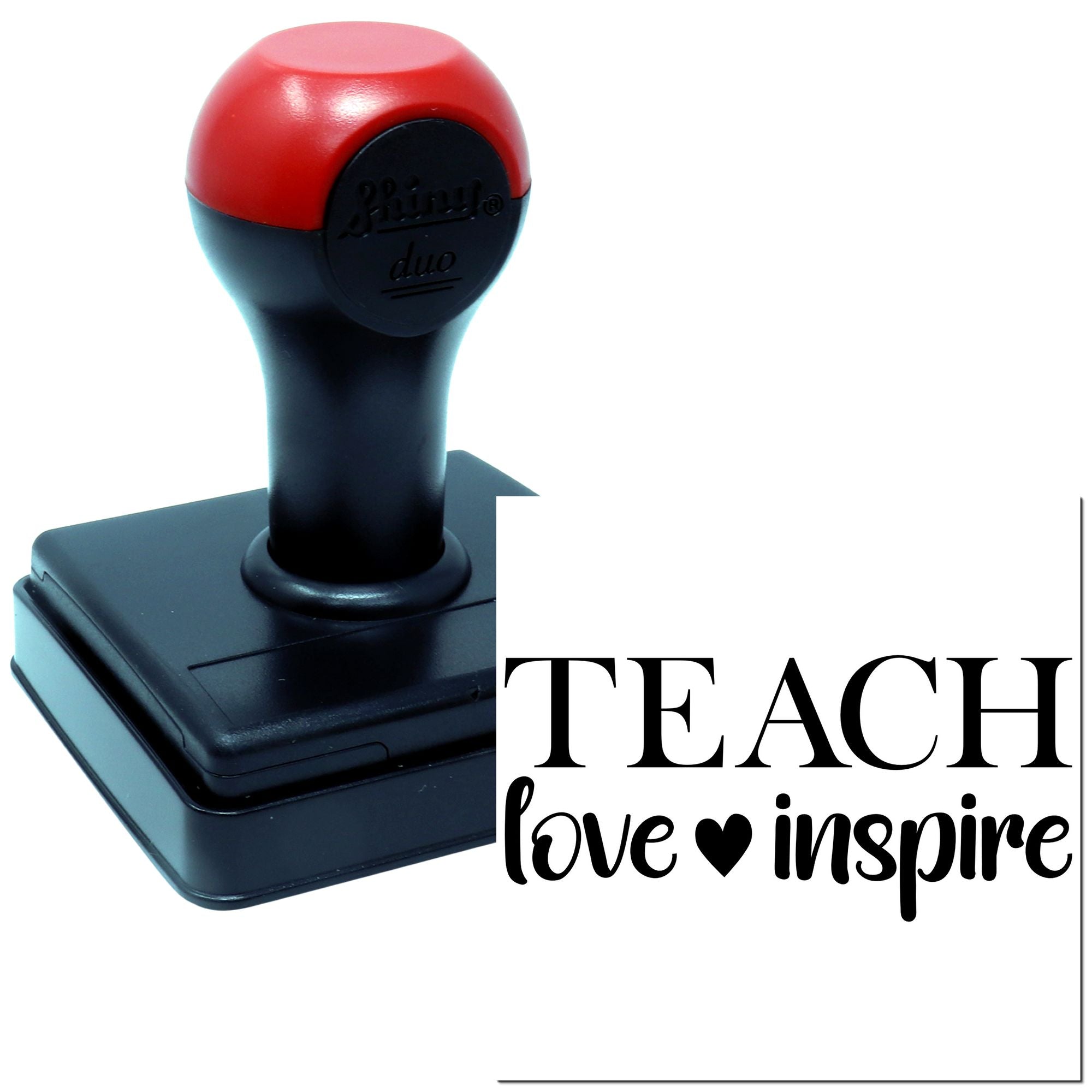 Duo Teach Love Inspire Classroom Heart Hand Stamp