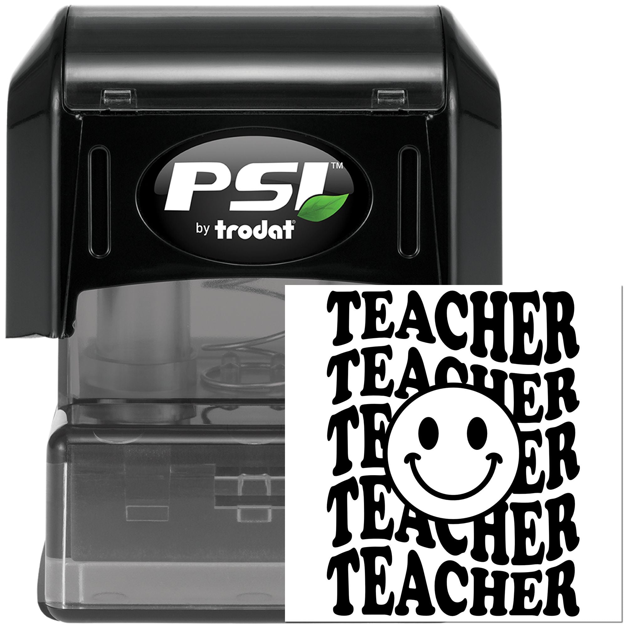 Pre-Inked Happy Teacher Pattern Craft Stamp