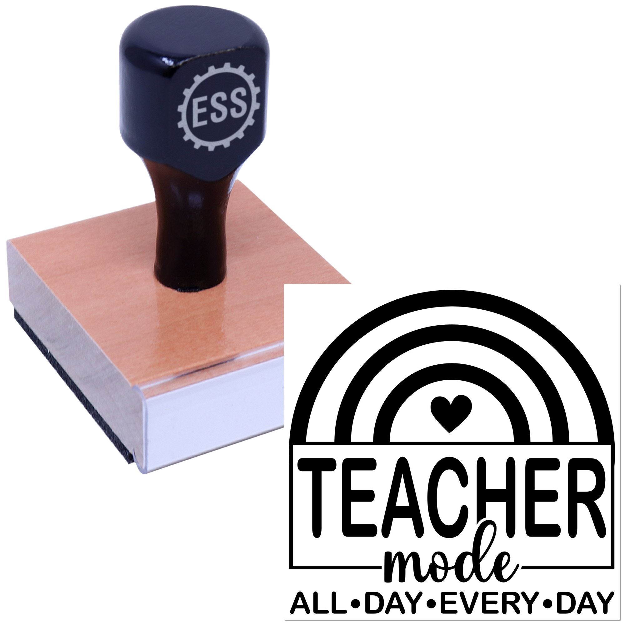 Rainbow Teacher Mode Paper Craft Rubber Stamp