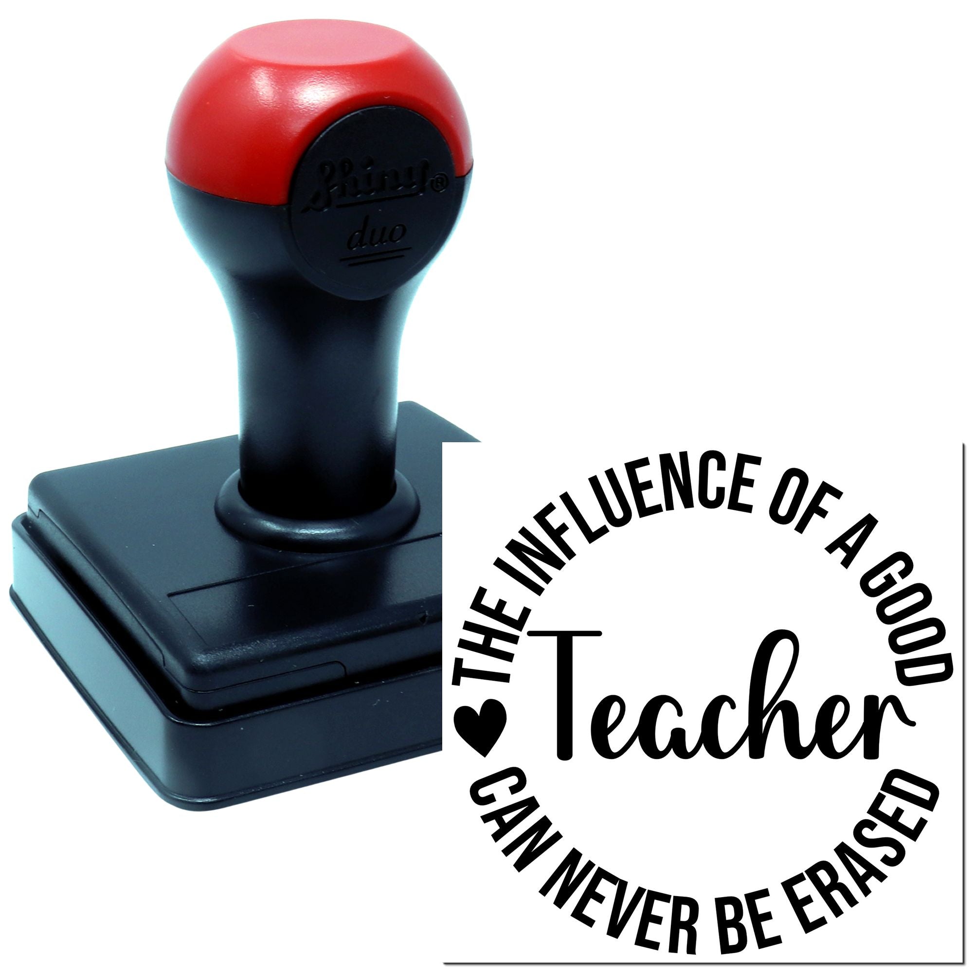 Duo Heartfelt Teacher Appreciation Circular Inspirational Design Hand Stamp