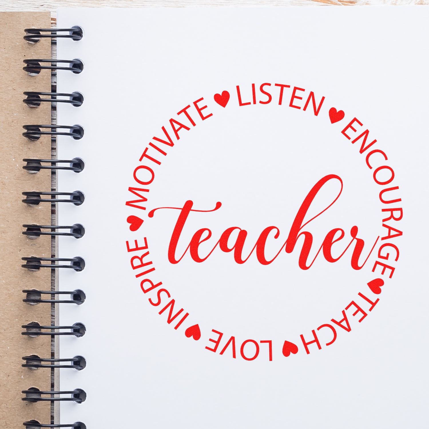 Duo Heartfelt Teacher Circle Of Inspiration Hand Stamp