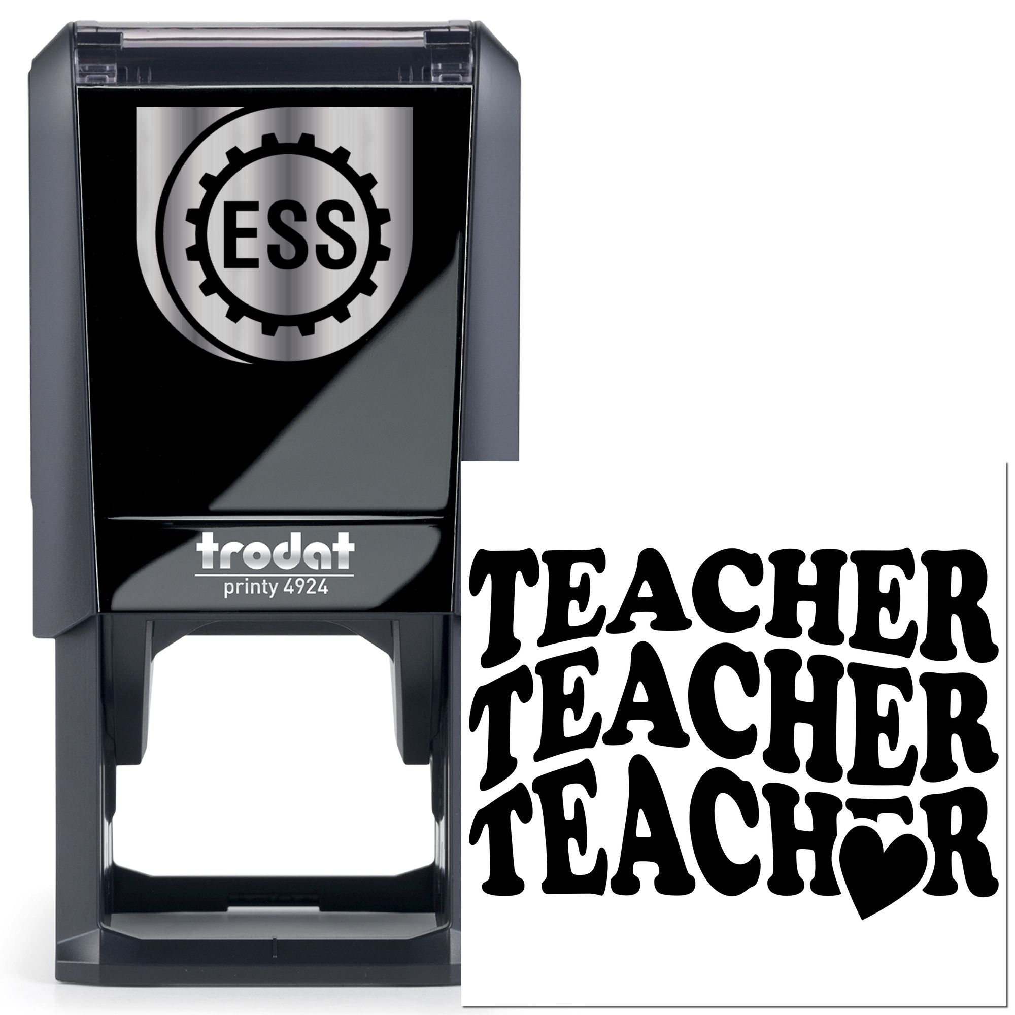 Self-Inking Teacher Heart Paper Craft Stamp