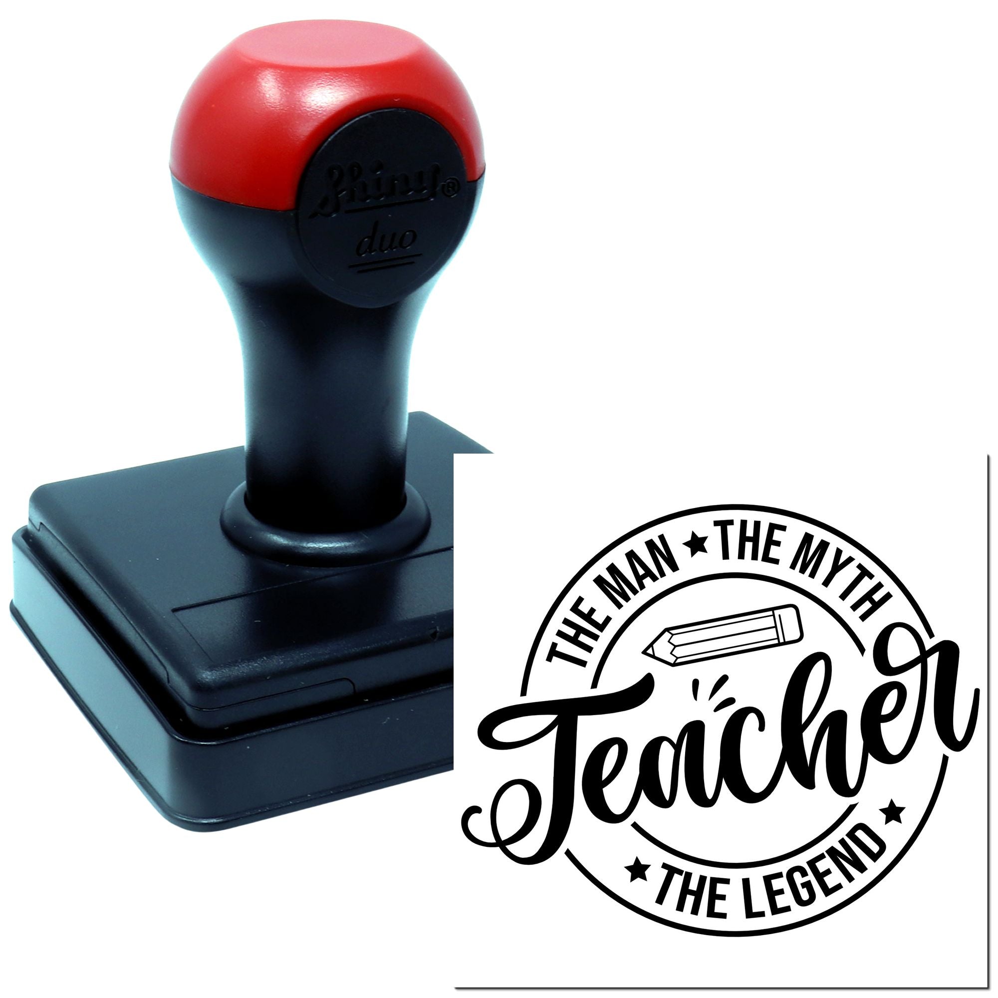Duo The Man Myth Teacher Legend Hand Stamp