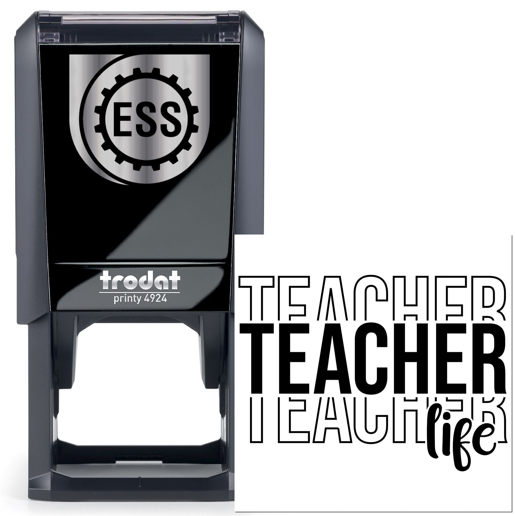 Self-Inking Teacher Life Mini Card Stamp