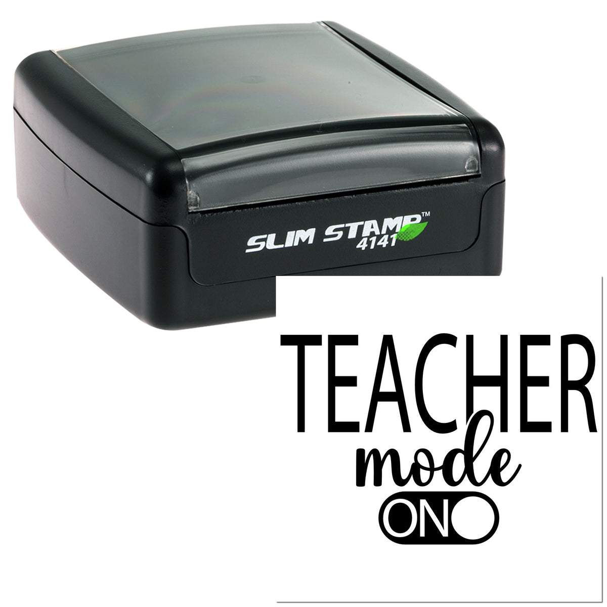 Black self-inking Slim Stamp 4141 teacher-mode seal on white background