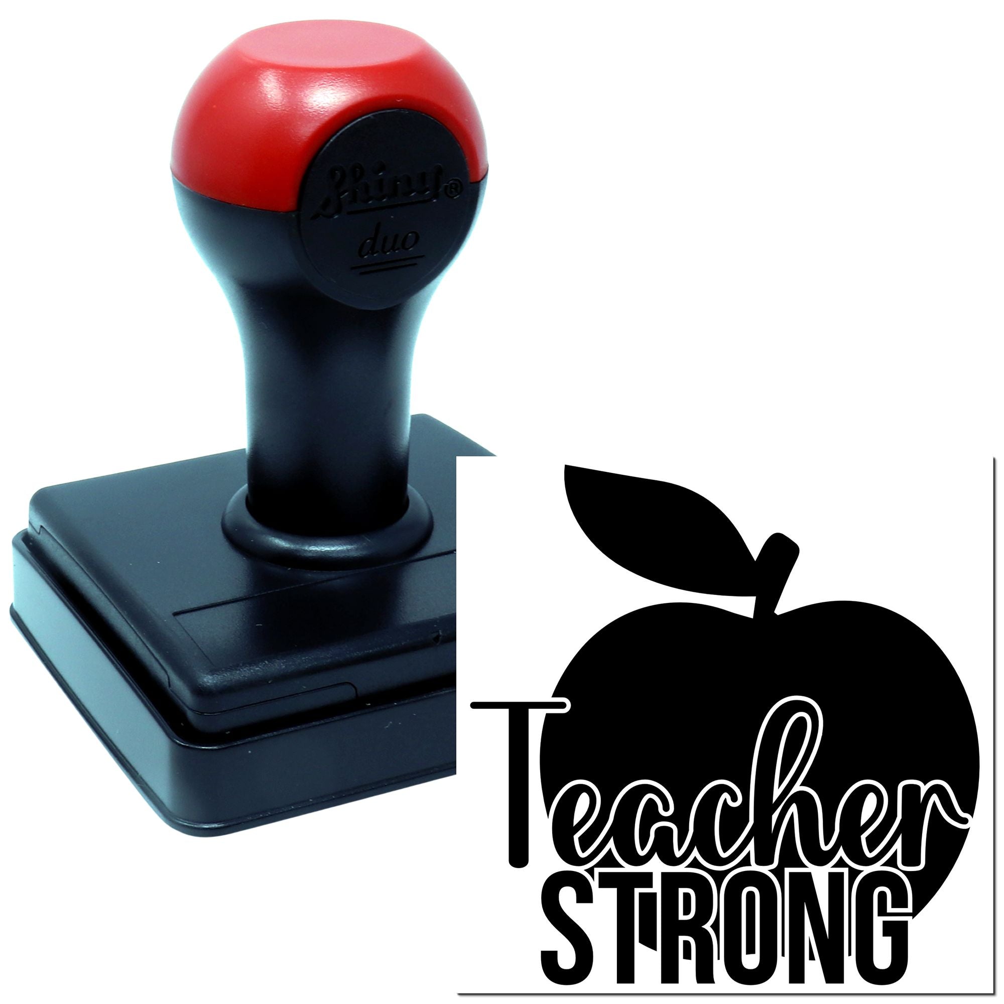 Duo Bold Apple Teacher Strong Graphic Hand Stamp