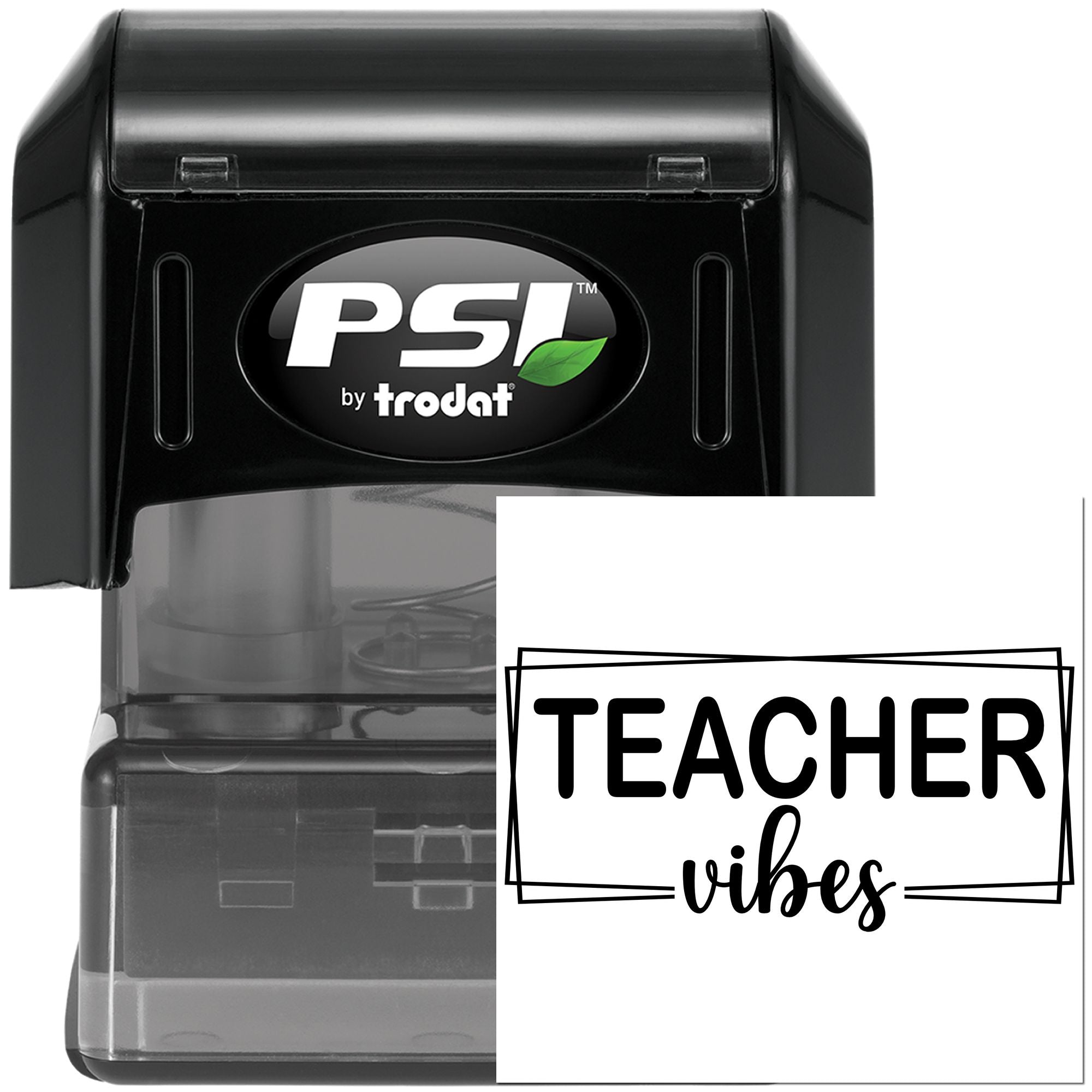 Pre-Inked Teacher Vibes Poster Favor Tag Stamp