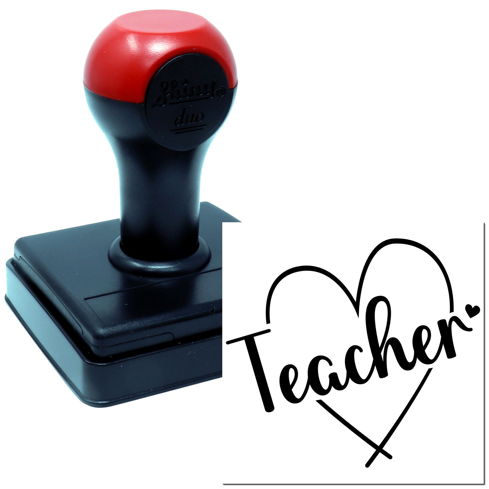 Duo Heartfelt Teacher Love Script Design Hand Stamp