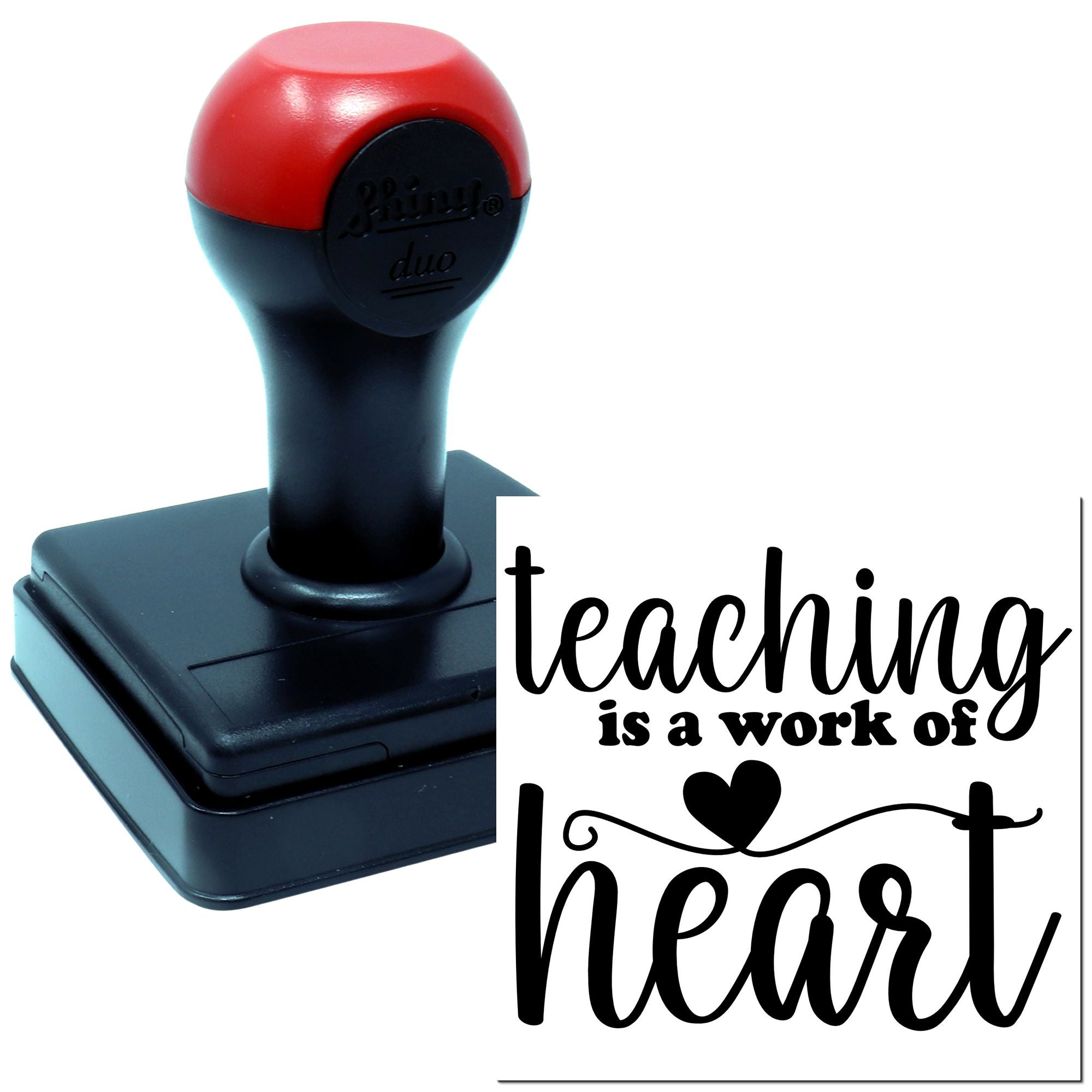 Duo Teaching Is A Work Of Heart Hand Stamp