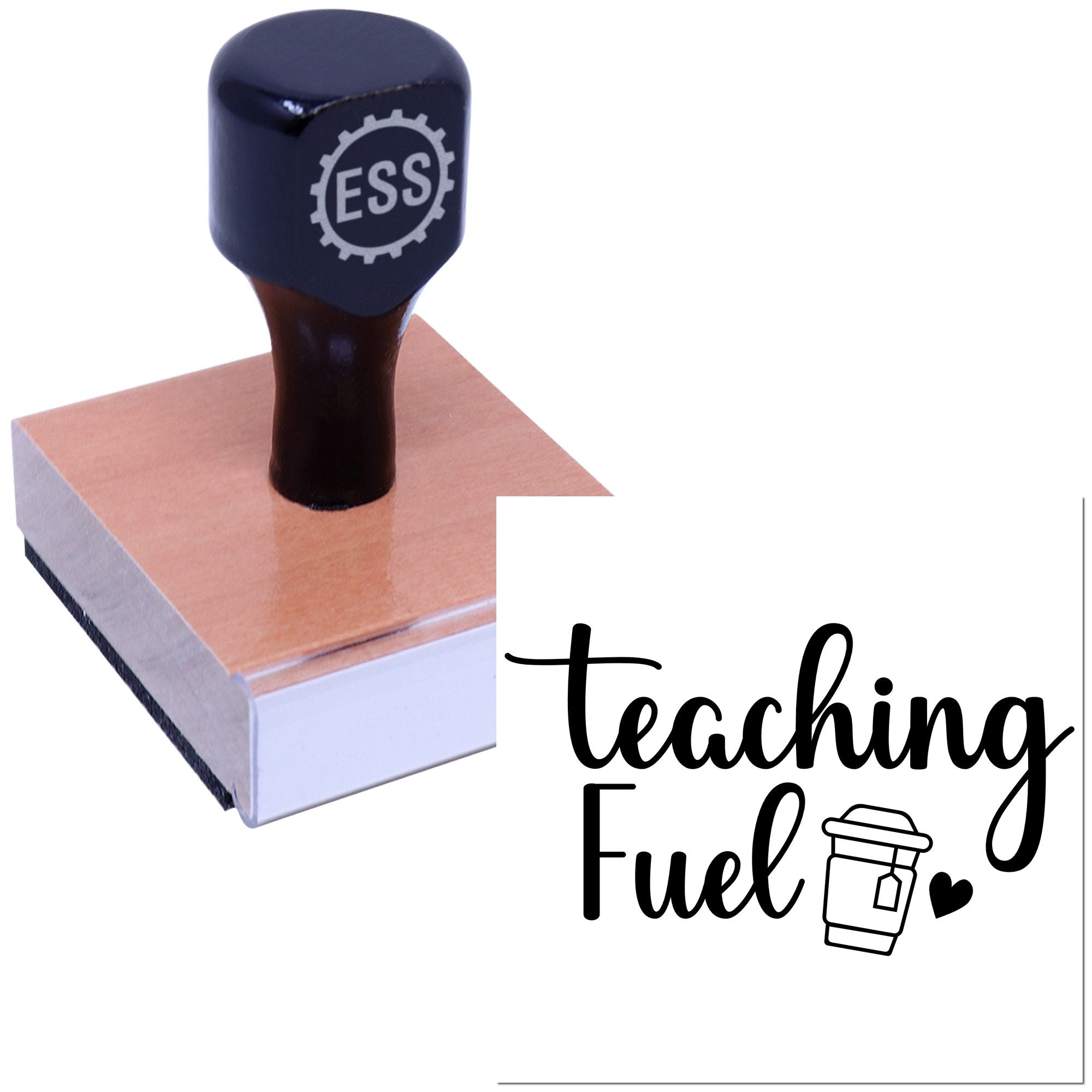 Caffeinated Teaching Fuel Card Rubber Stamp