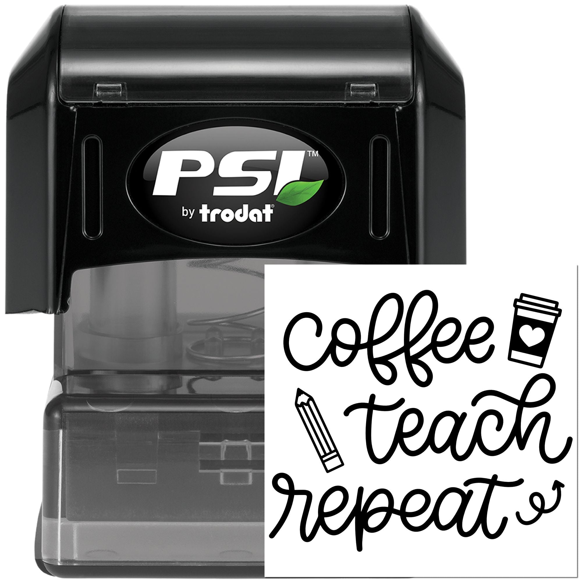 Pre-Inked Coffee Teach Repeat Card Making Stamp