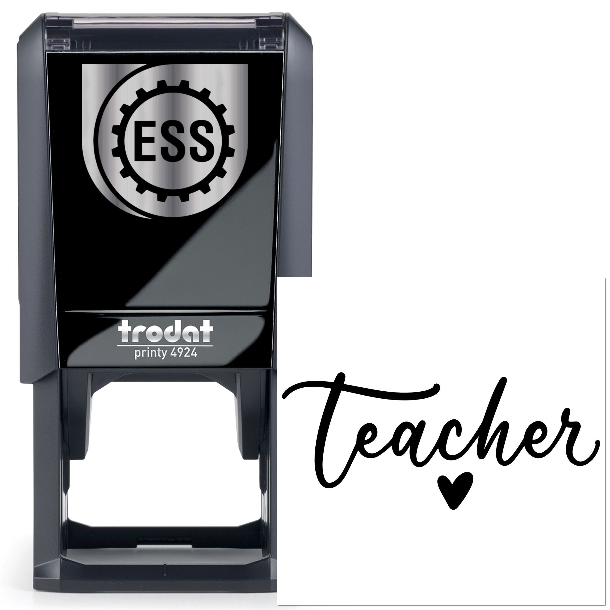 Self-Inking Teacher Heart Postcard Stamp