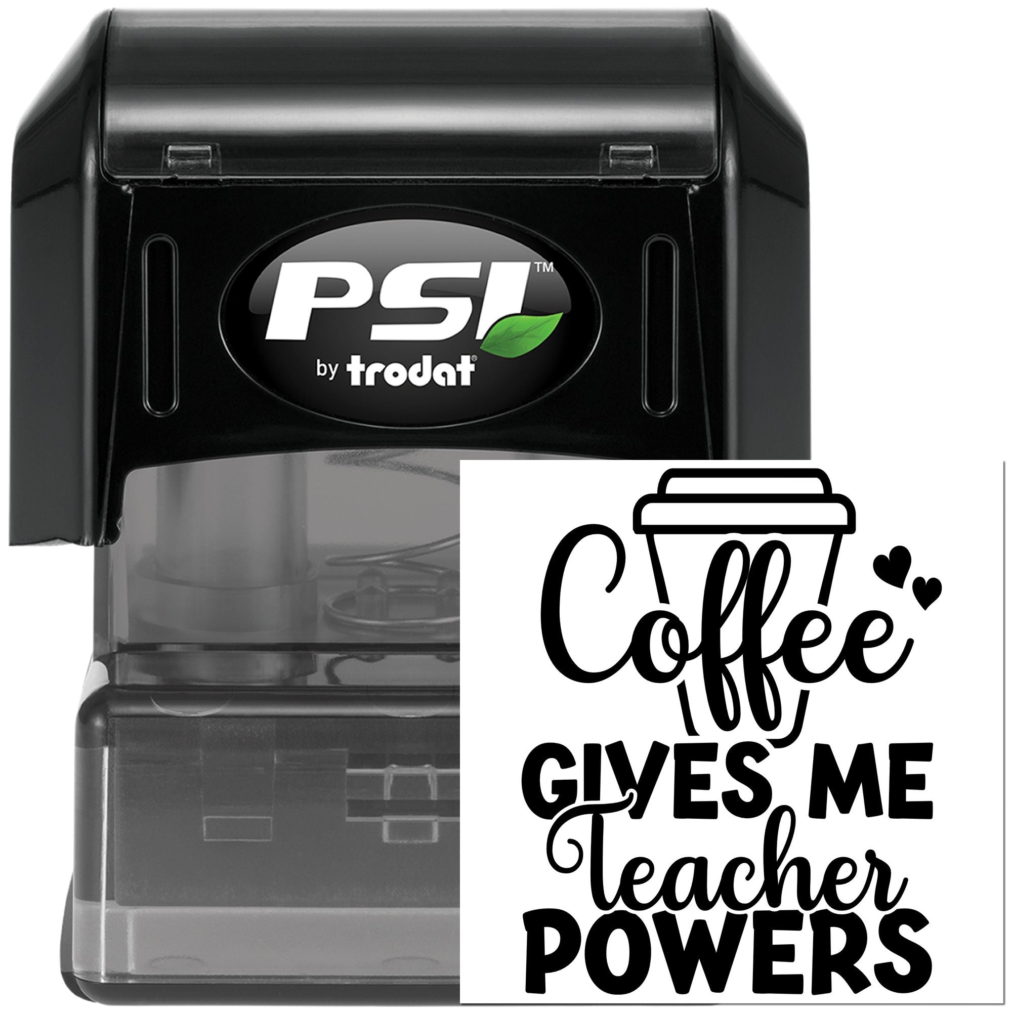 Pre-Inked Coffee Powers Teachers Crafting Stamp