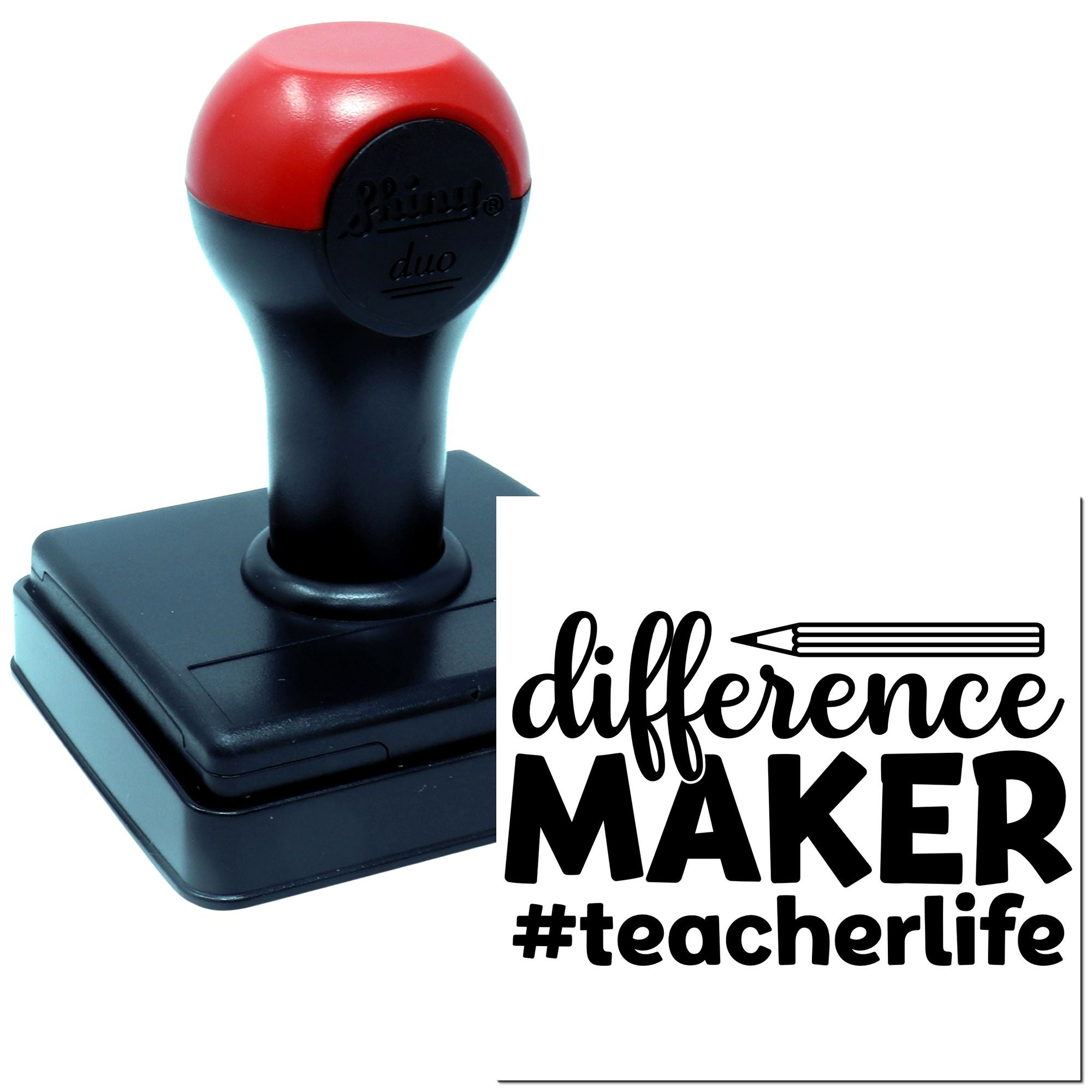 Duo Inspiring Difference Maker Teacher Life Hand Stamp