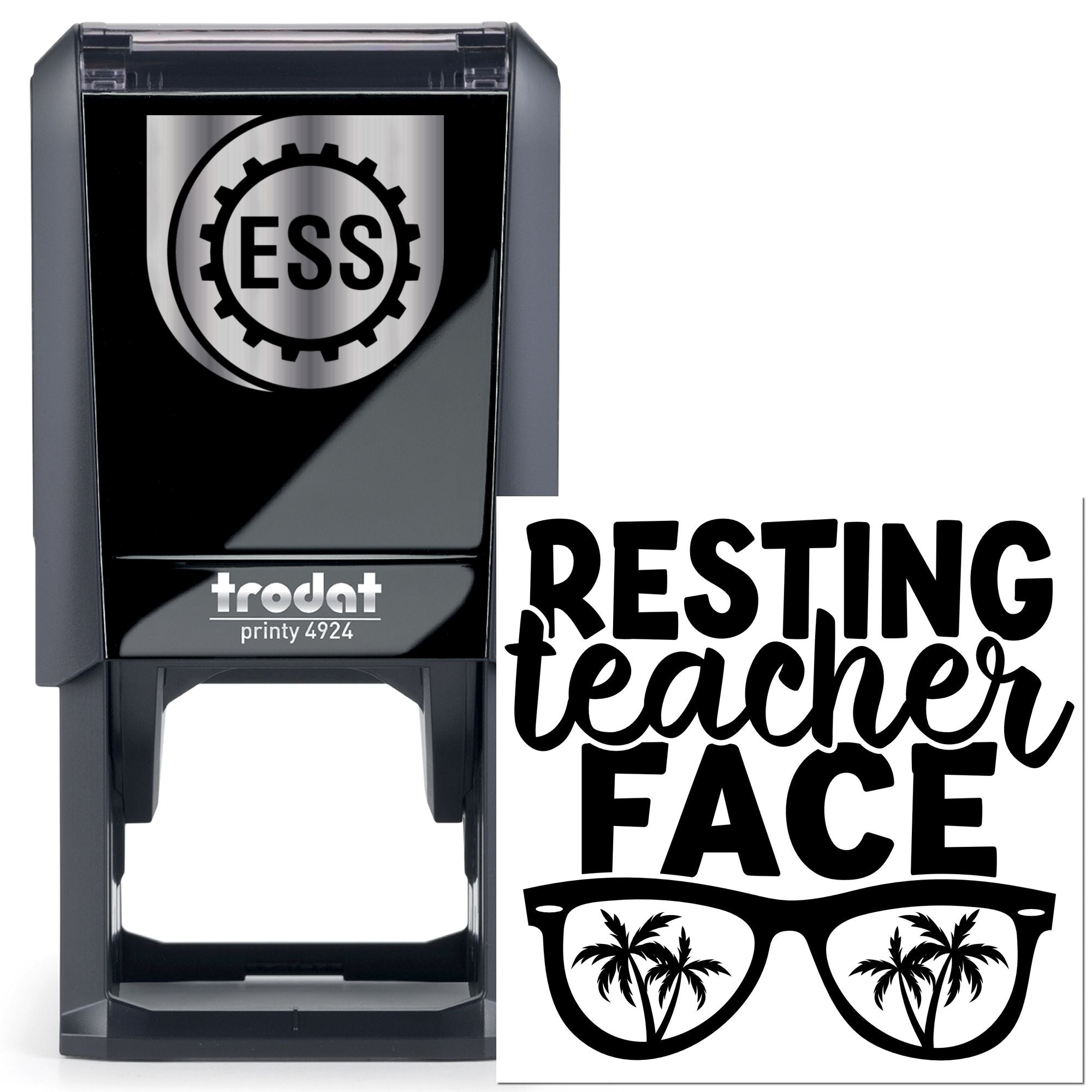 Self-Inking Teacher Face Postcard Stamp