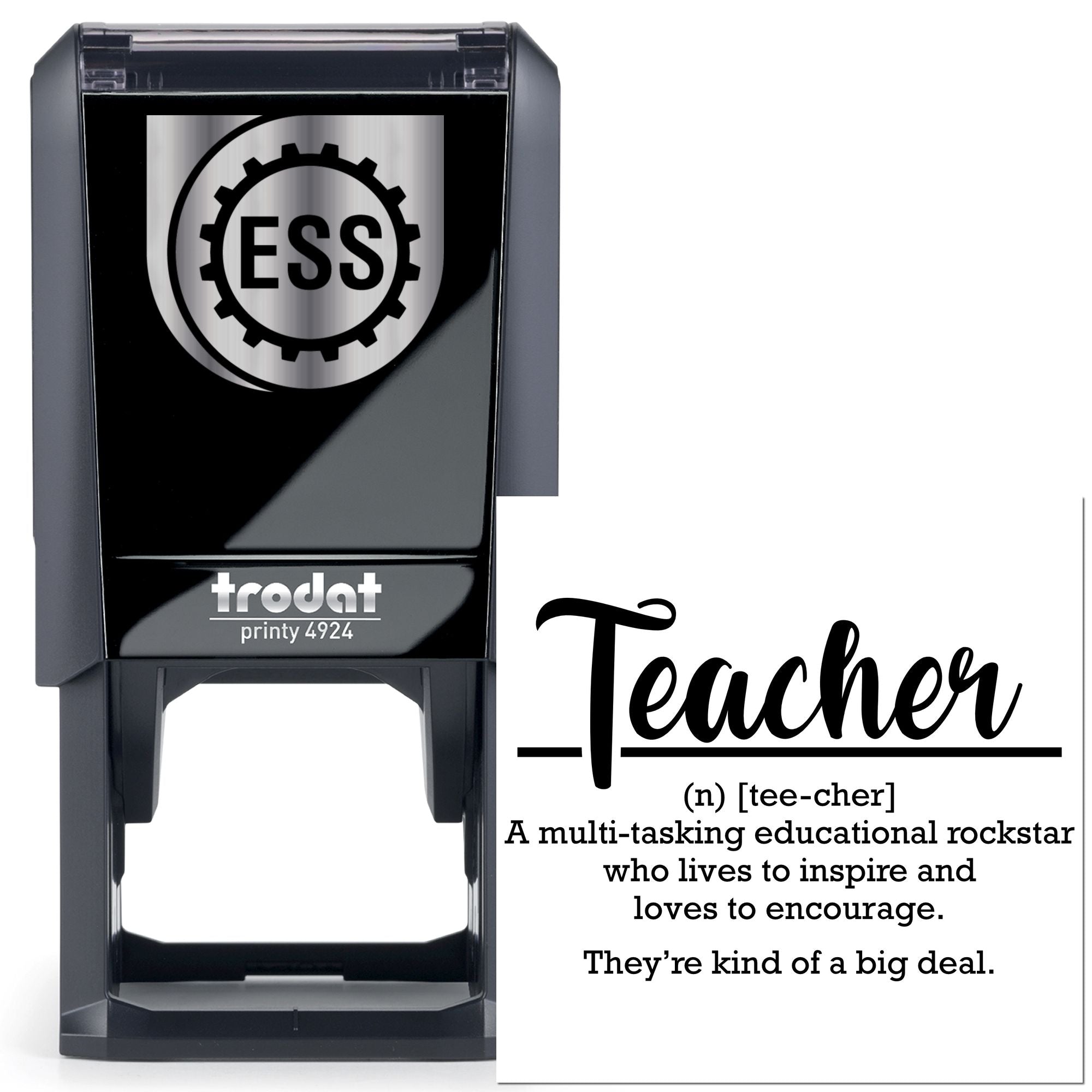 Self-Inking Teacher Rockstar Favor Tag Stamp