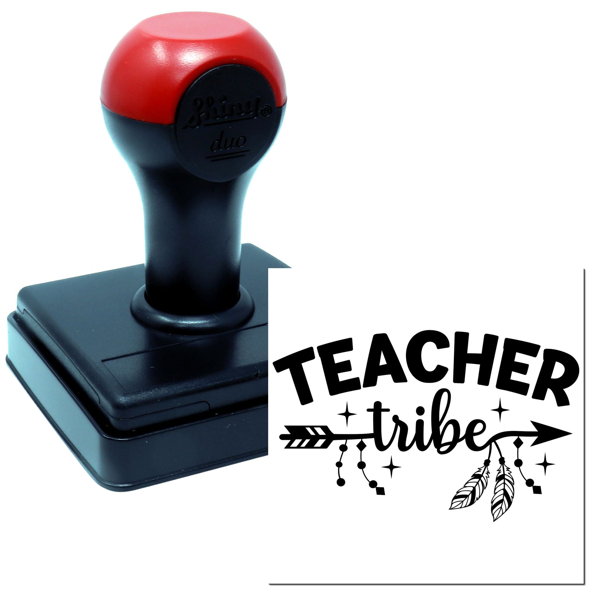 Duo Teacher Tribe Arrow Feathers Classroom Hand Stamp