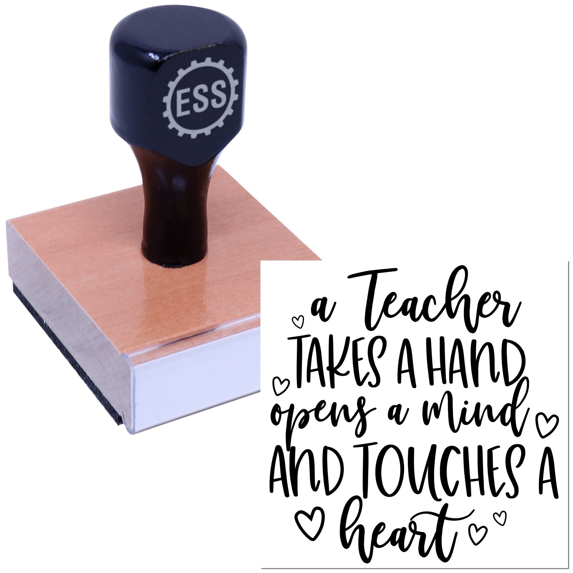 Heartwarming Teacher Quote Mini Card Rubber Stamp