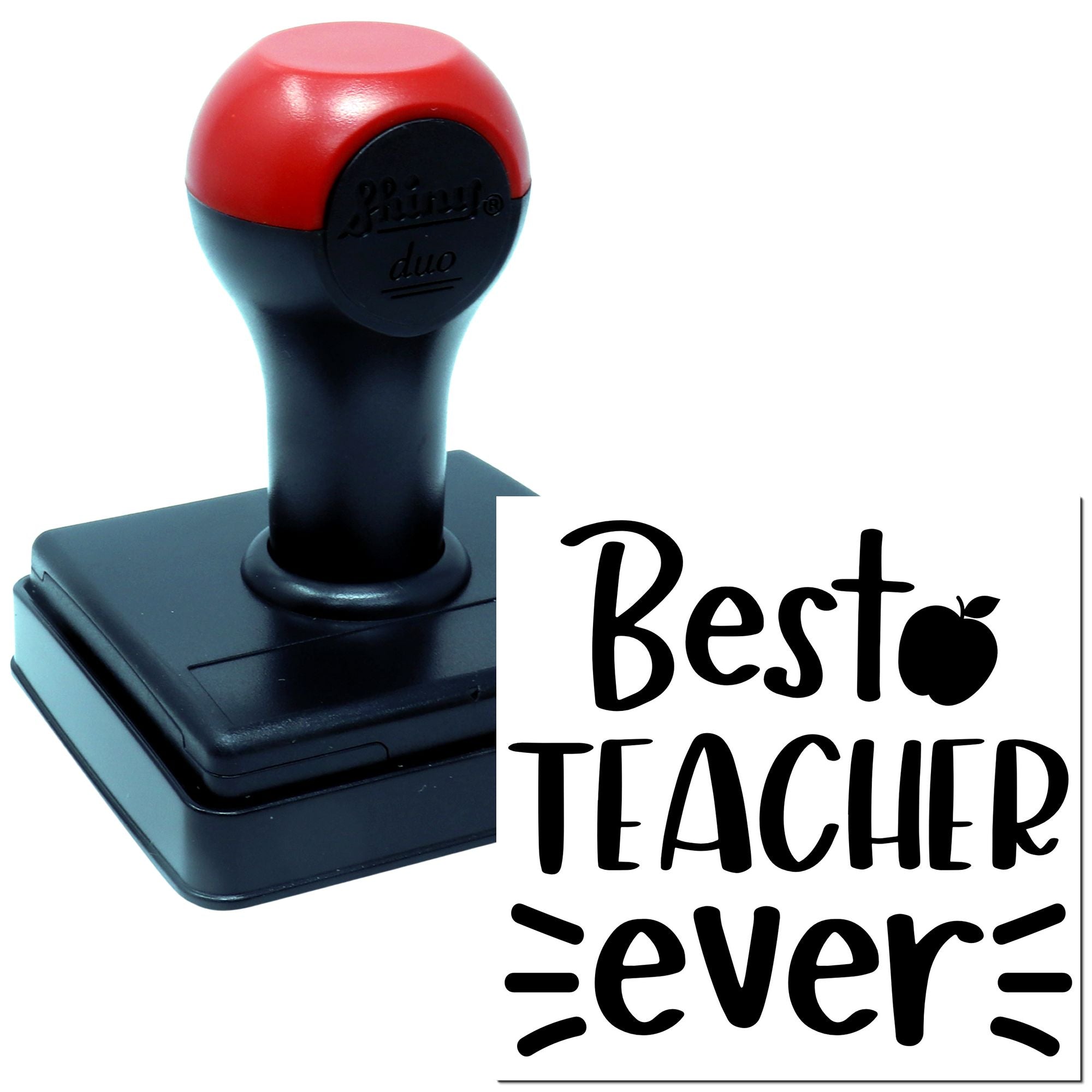 Duo Best Teacher Ever Appreciation Poster Hand Stamp
