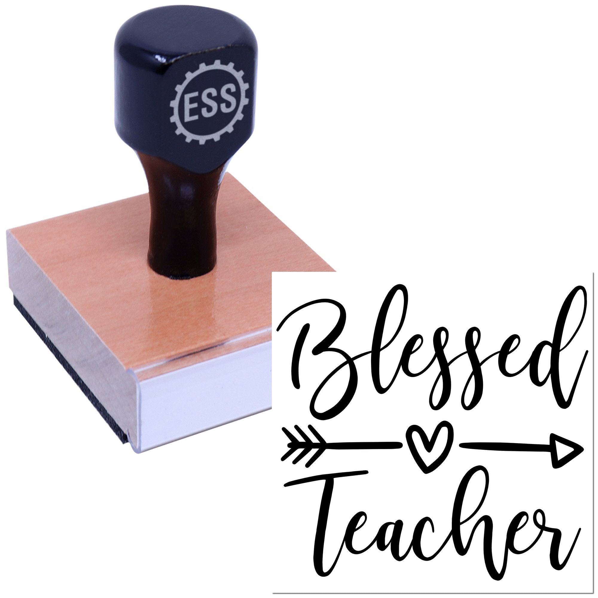 Heartfelt Teacher Appreciation Place Card Rubber Stamp