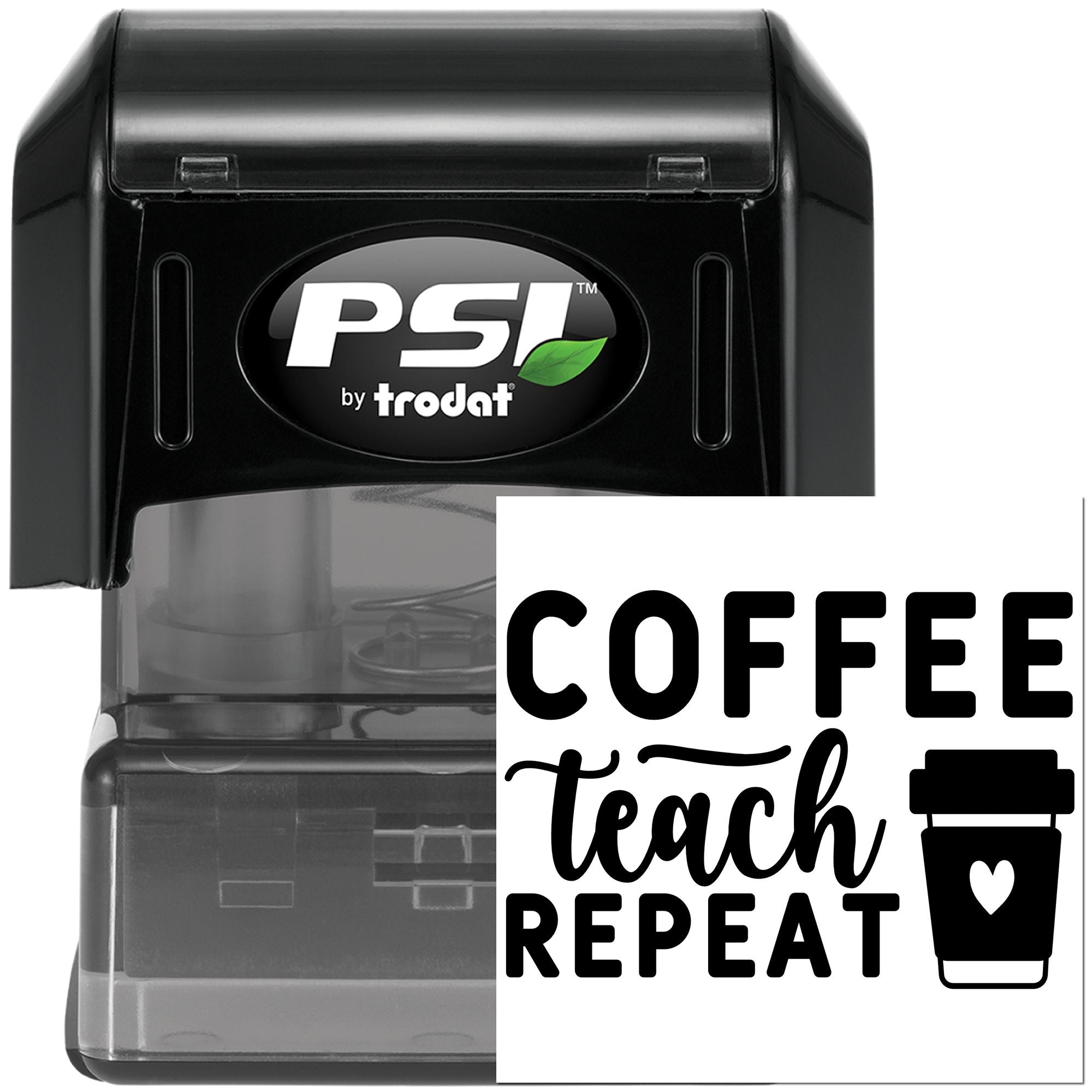 Pre-Inked Coffee Teach Repeat Card Making Stamp