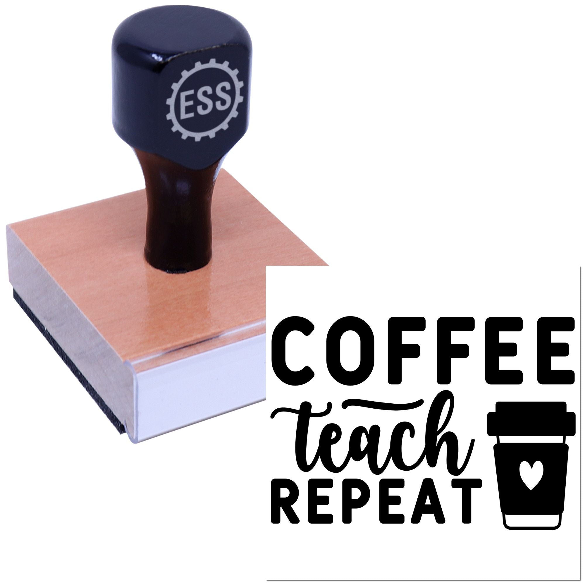 Caffeinated Teaching Cycle Papercraft Rubber Stamp
