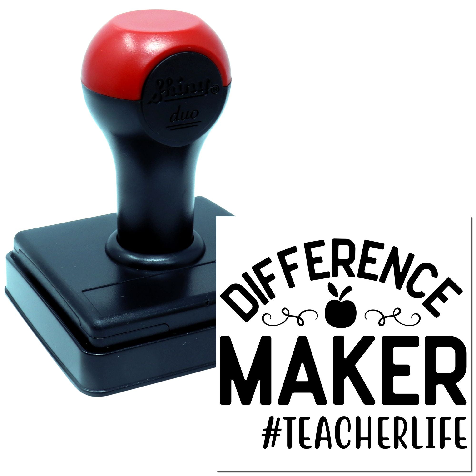 Duo Teacher Making A Lasting Difference Hand Stamp