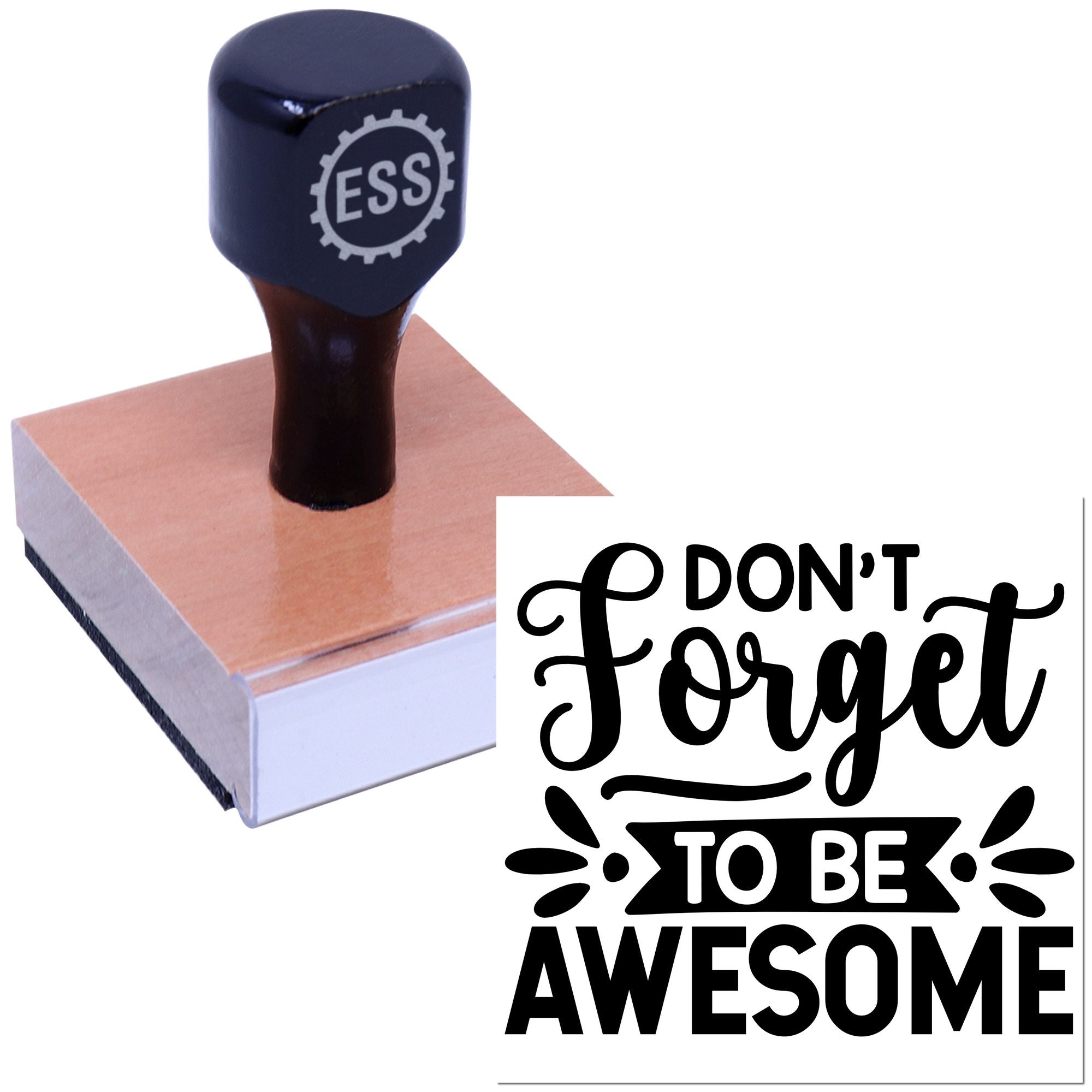 Be Awesome Reminder Greeting Card Rubber Stamp