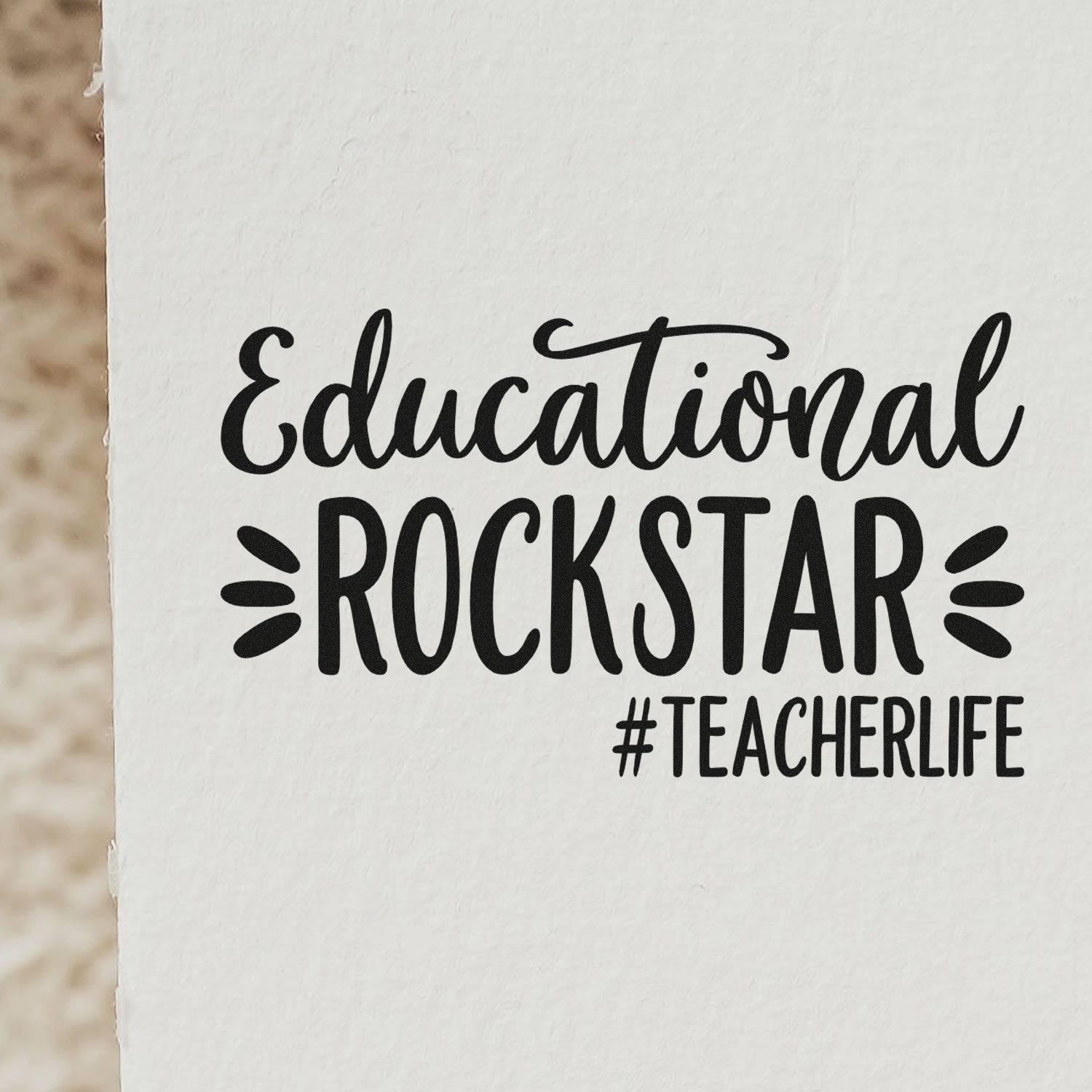 Pre-Inked Educational Rock Star Greeting Card Stamp